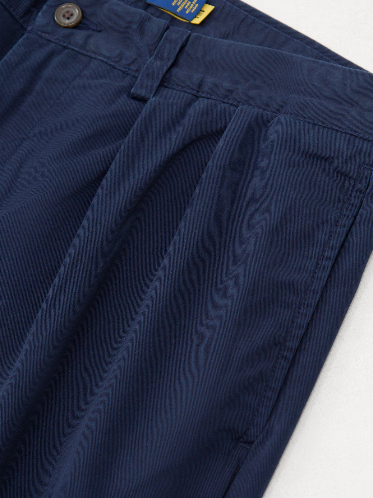 Bedford Pleated Cotton Chinos - Aviator Navy