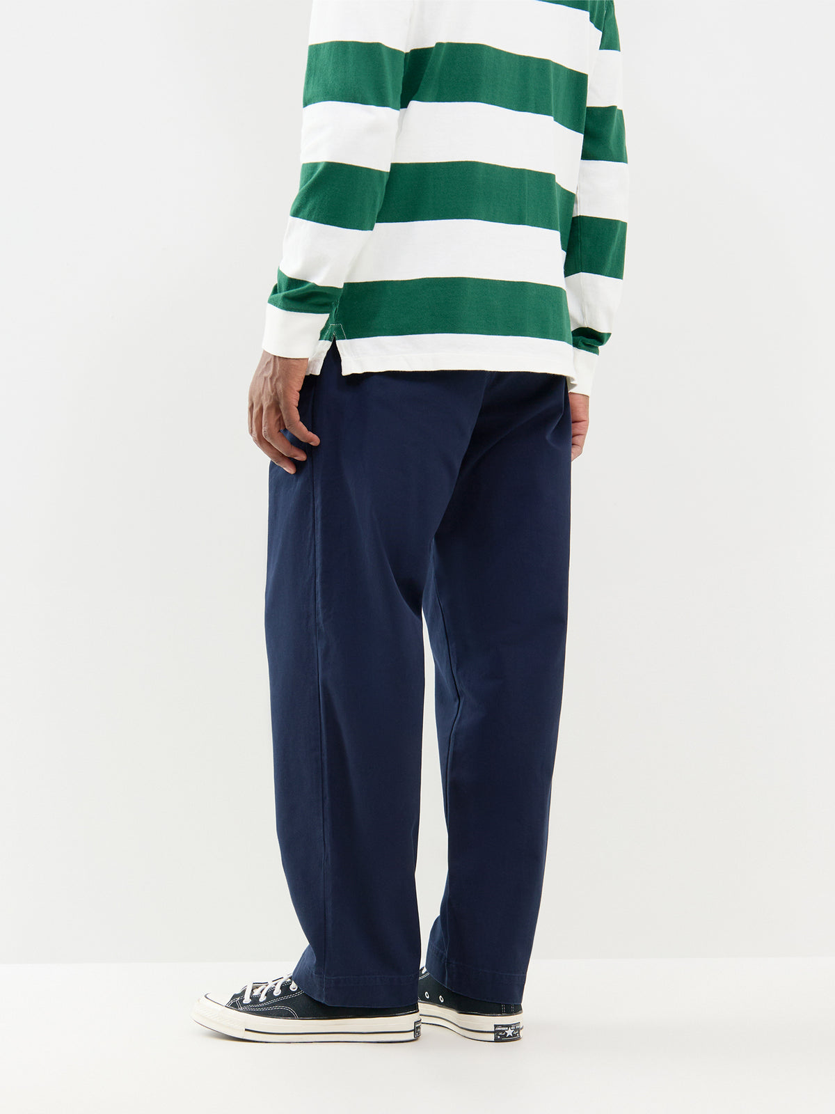Bedford Pleated Cotton Chinos - Aviator Navy