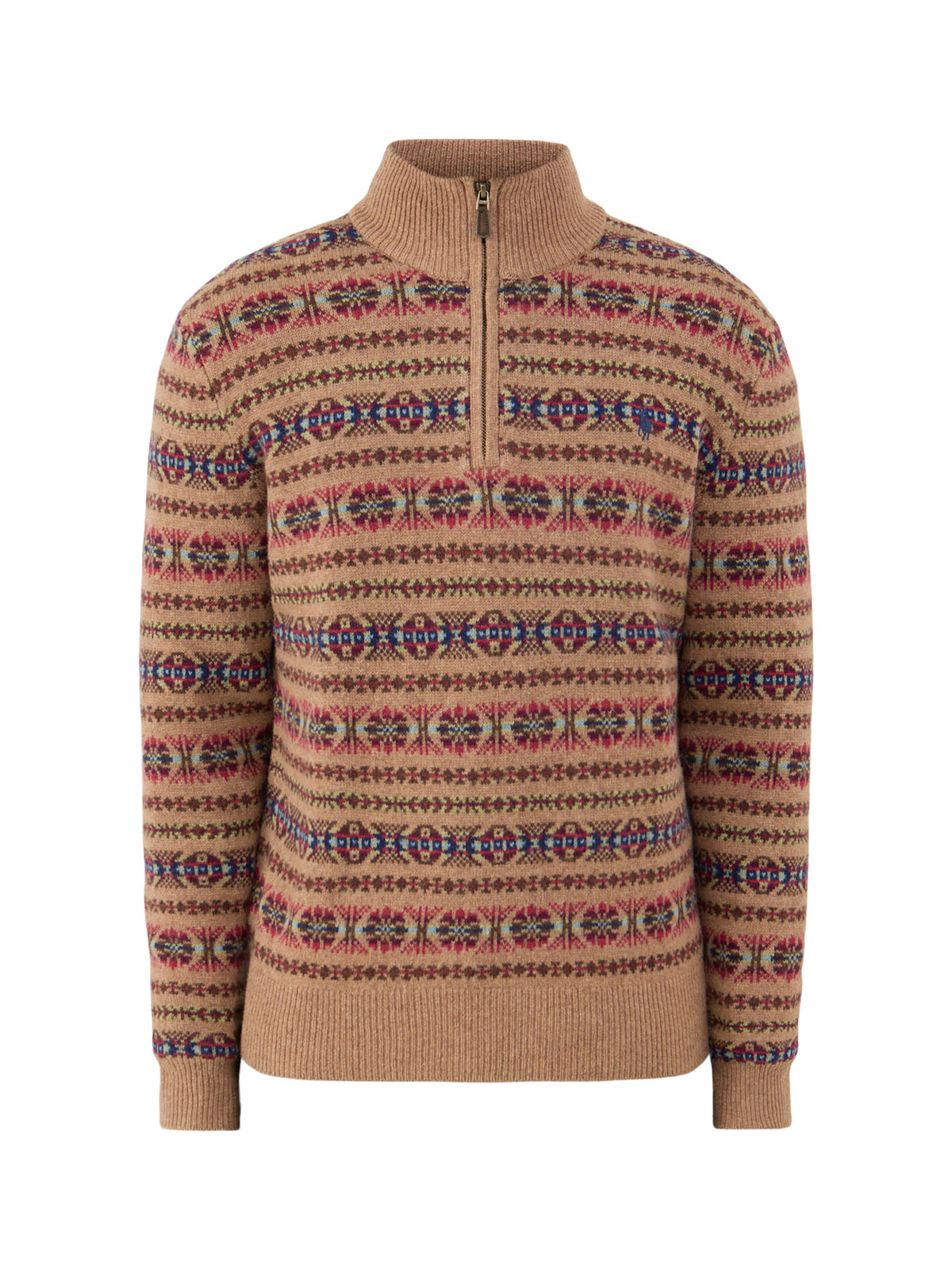 Fair Isle Wool Quarter-Zip Jumper - Multi
