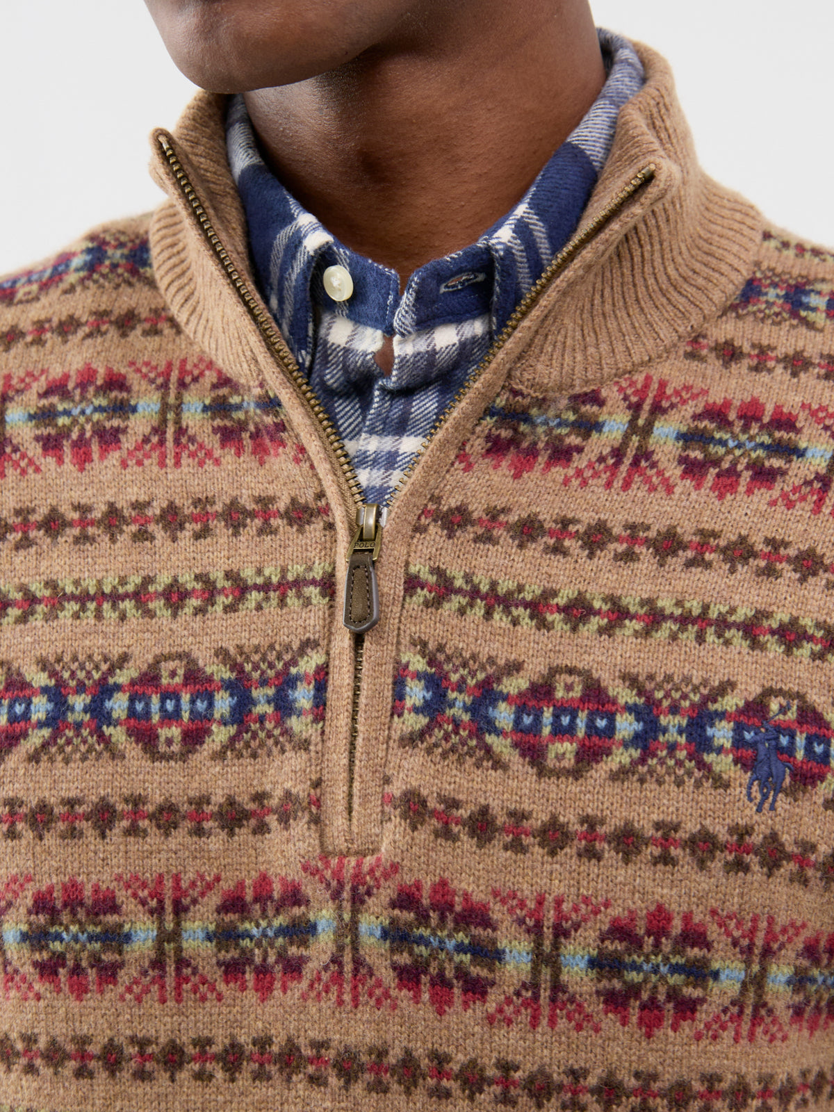 Fair Isle Wool Quarter-Zip Jumper - Multi