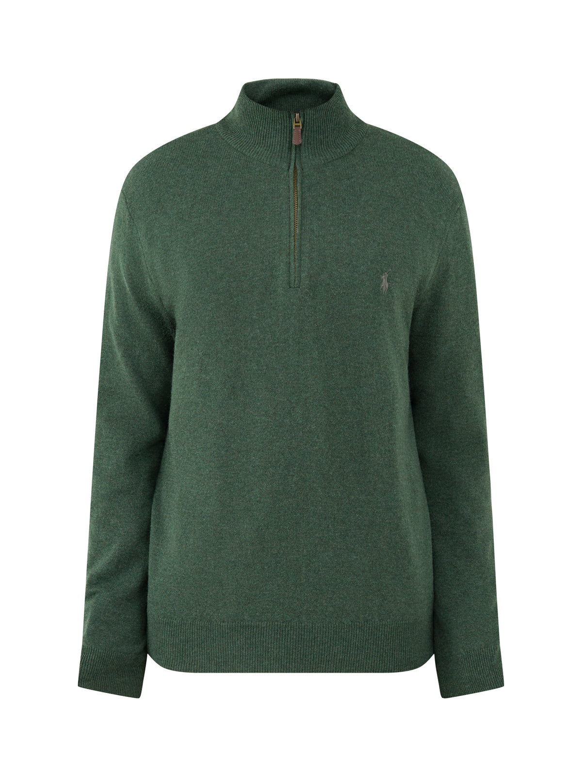 Wool Quarter-Zip Knitted Jumper - Lodgepole Pine Heather