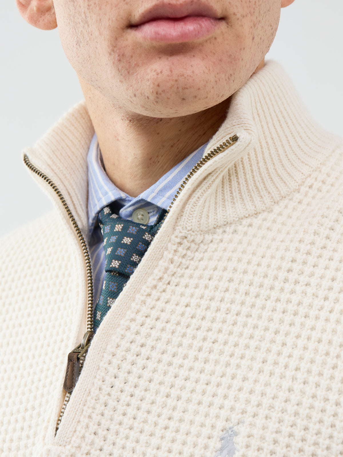 Textured Quarter-Zip Knitted Jumper