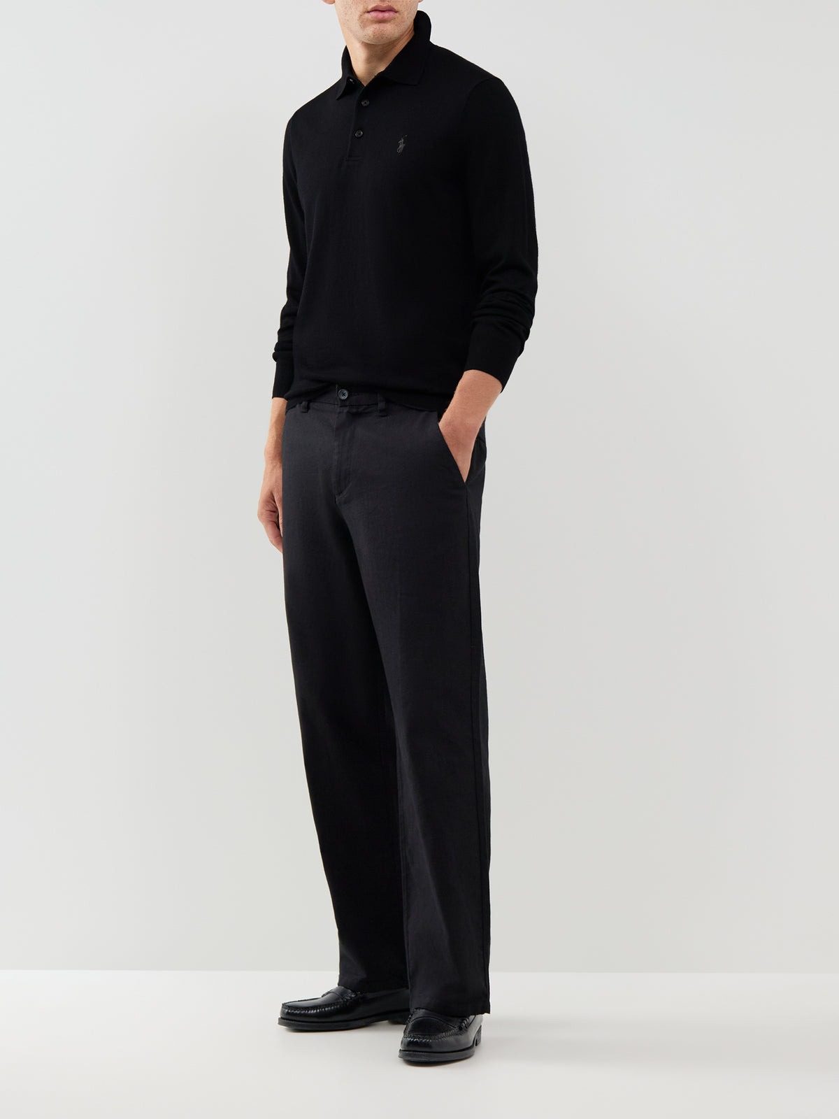 Wool Long Sleeve Polo Knit
