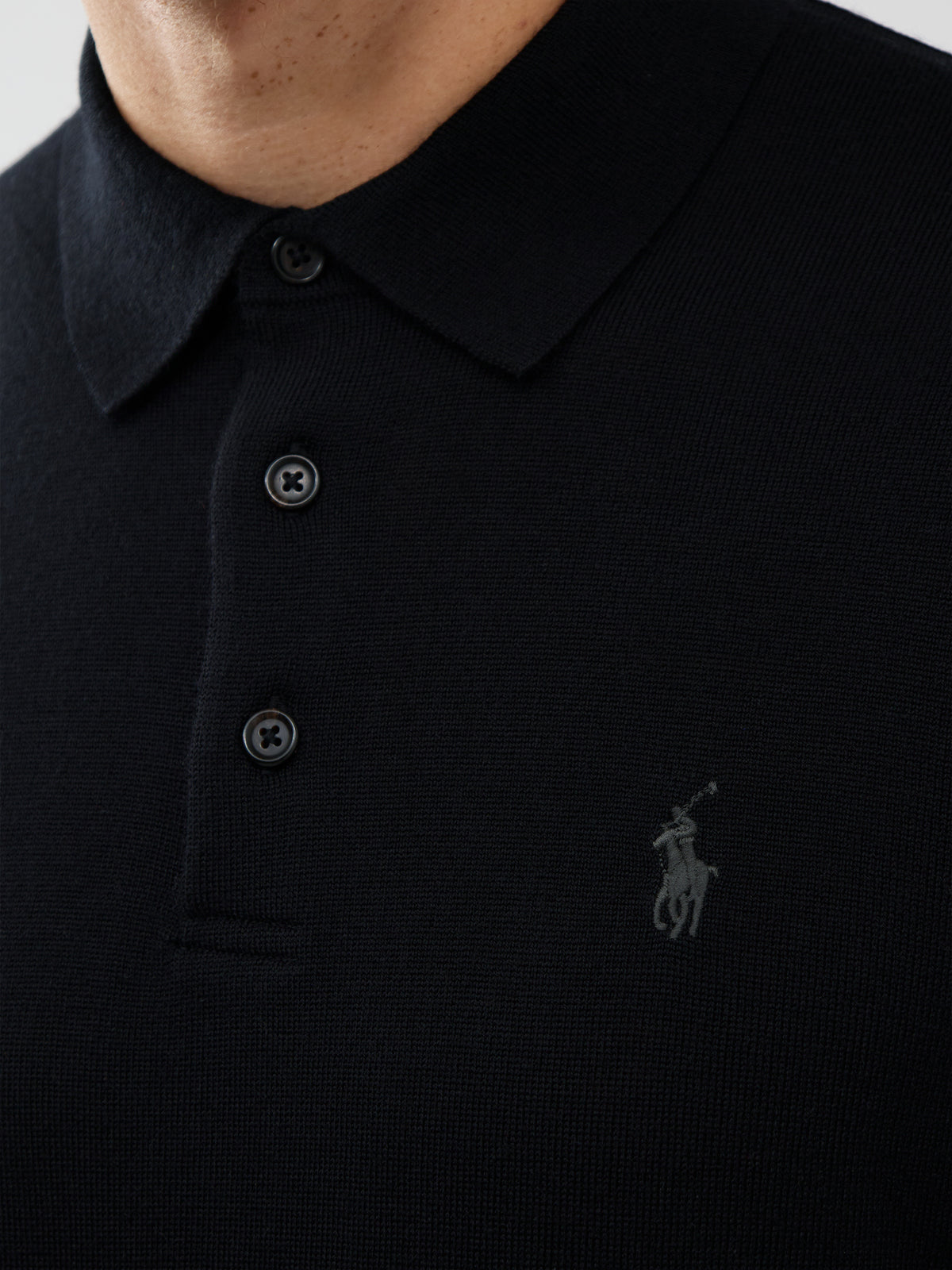 Wool Long Sleeve Polo Knit