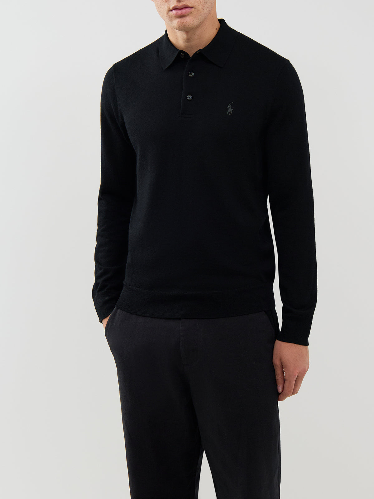 Wool Long Sleeve Polo Knit
