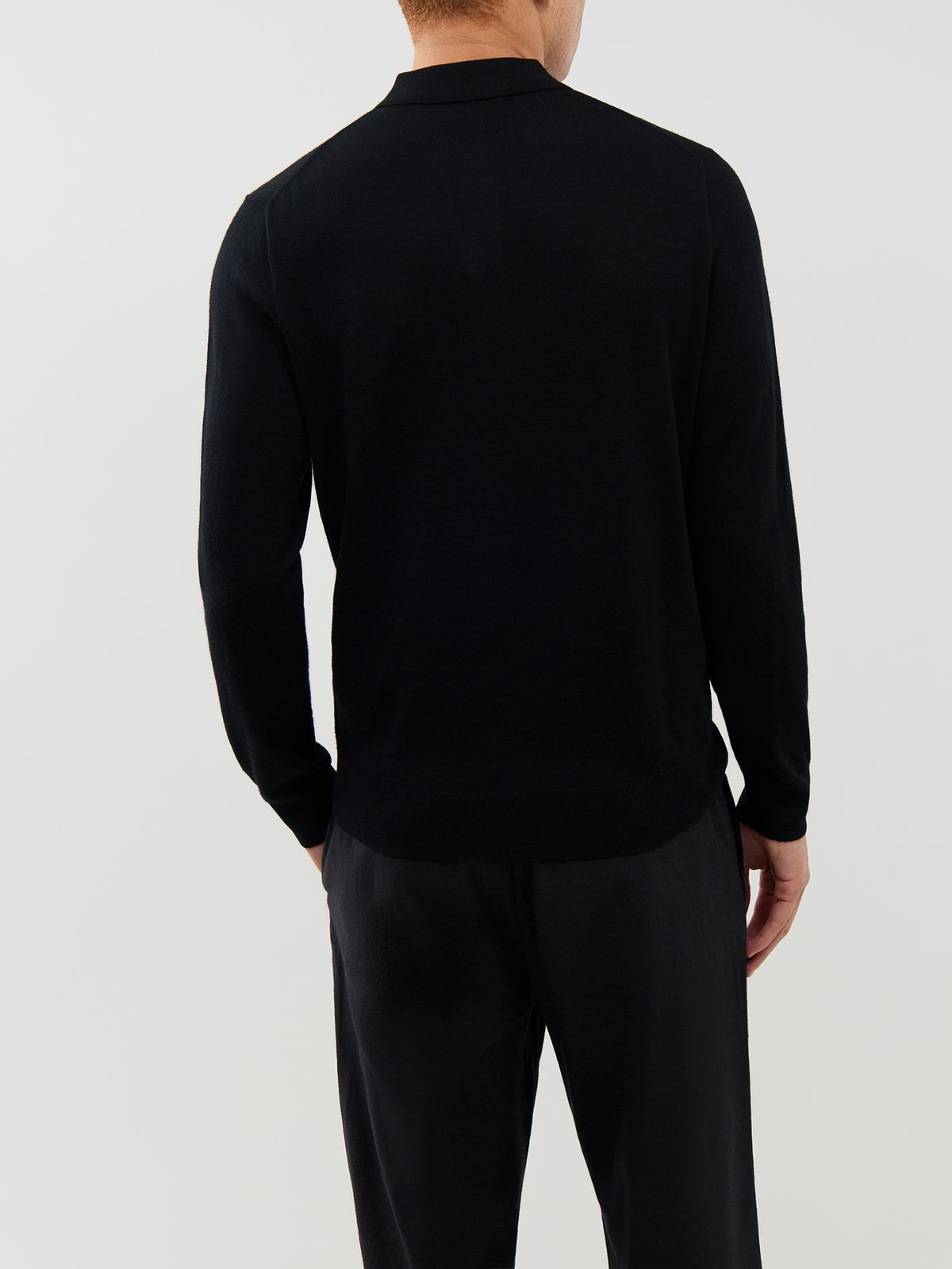Wool Long Sleeve Polo Knit
