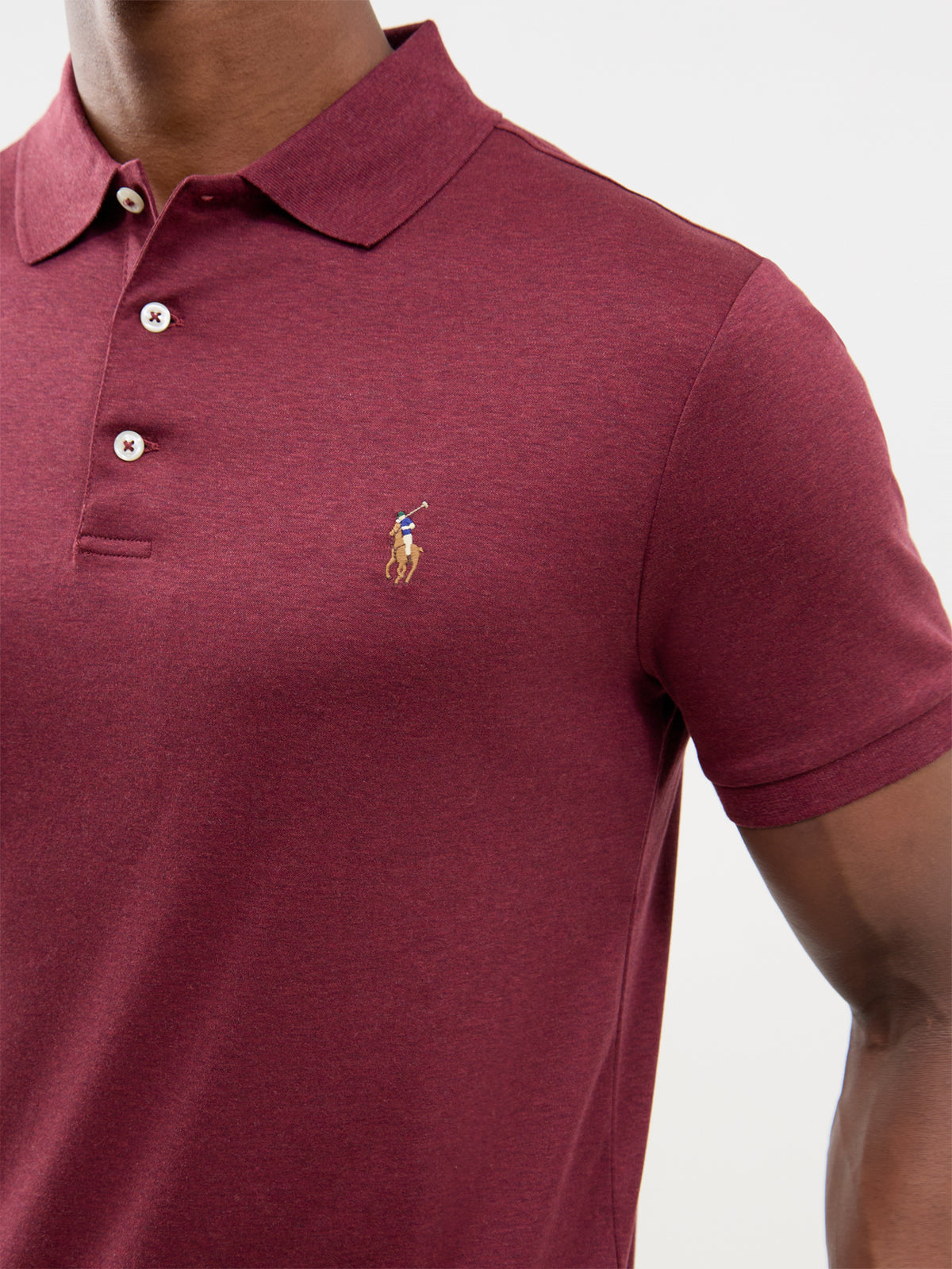Pima Cotton Soft Touch Polo Shirt - Spring Wine Heather