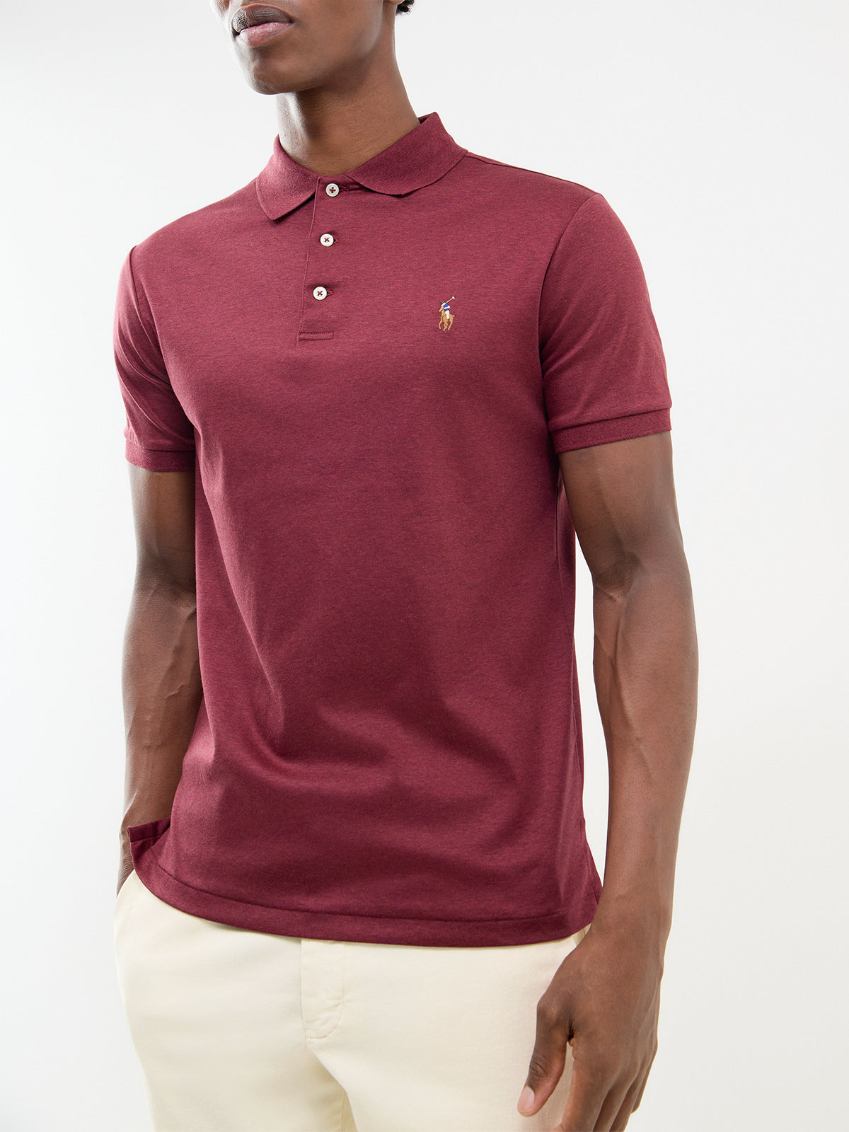 Pima Cotton Soft Touch Polo Shirt - Spring Wine Heather