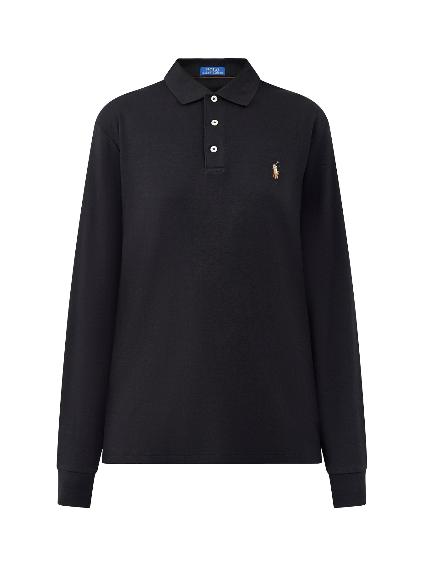 Pima Soft Touch Long Sleeve Polo Shirt Black