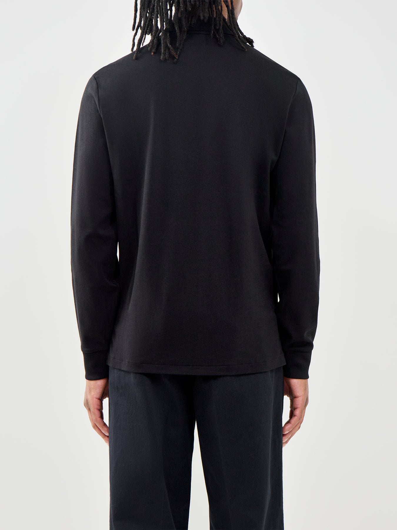 Pima Soft Touch Long Sleeve Polo Shirt Black