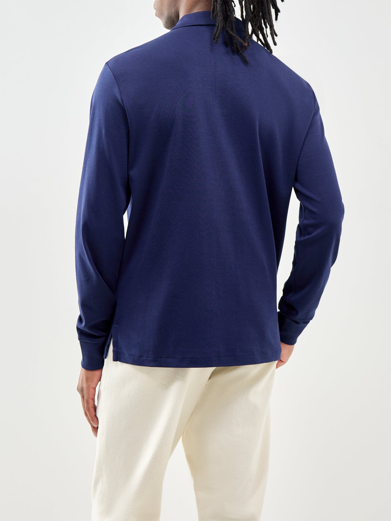 Pima Soft Touch Long Sleeve Polo Shirt Navy