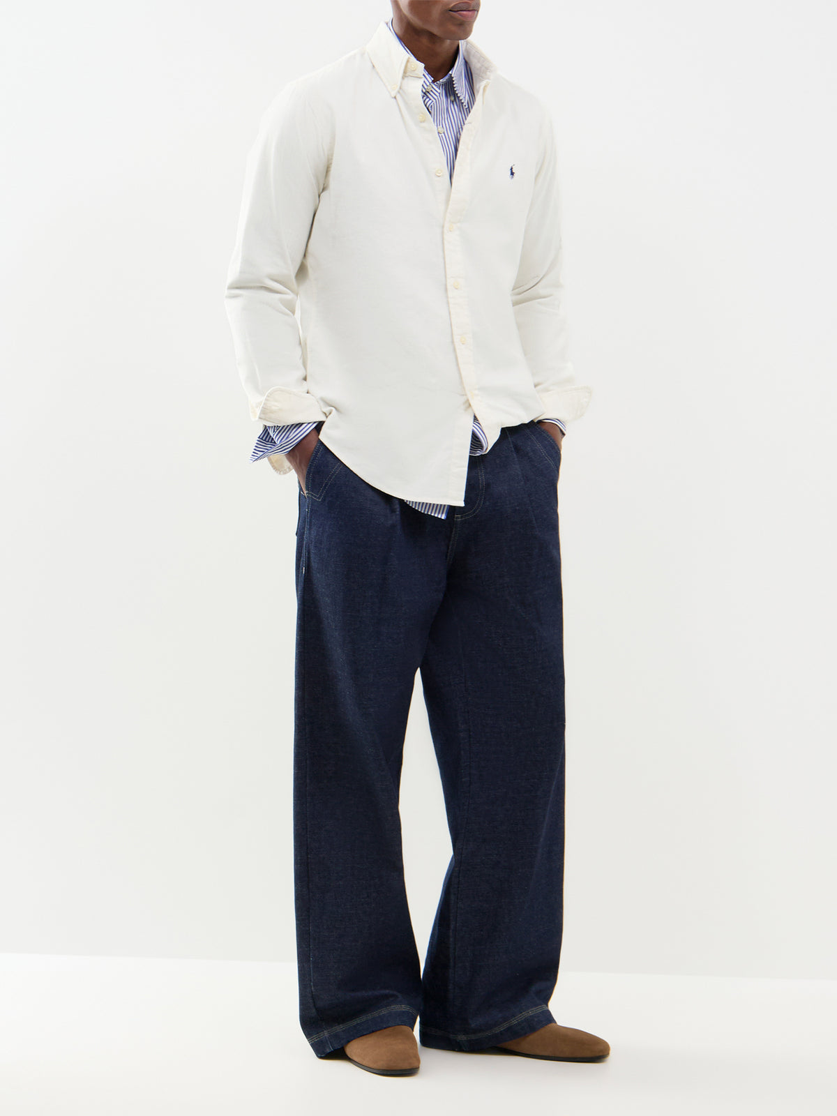 Custom Fit Cotton Corduroy Shirt - Clubhouse Cream
