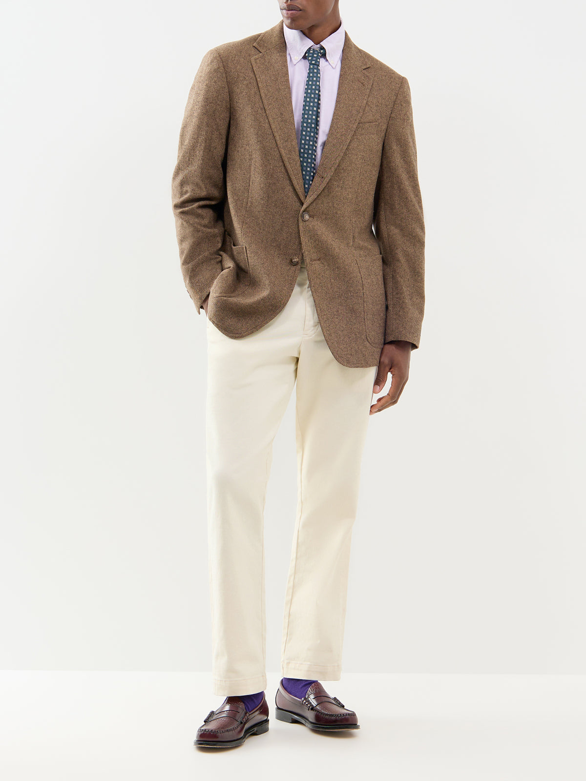 Custom Fit Cotton Oxford Shirt - Light Lilac