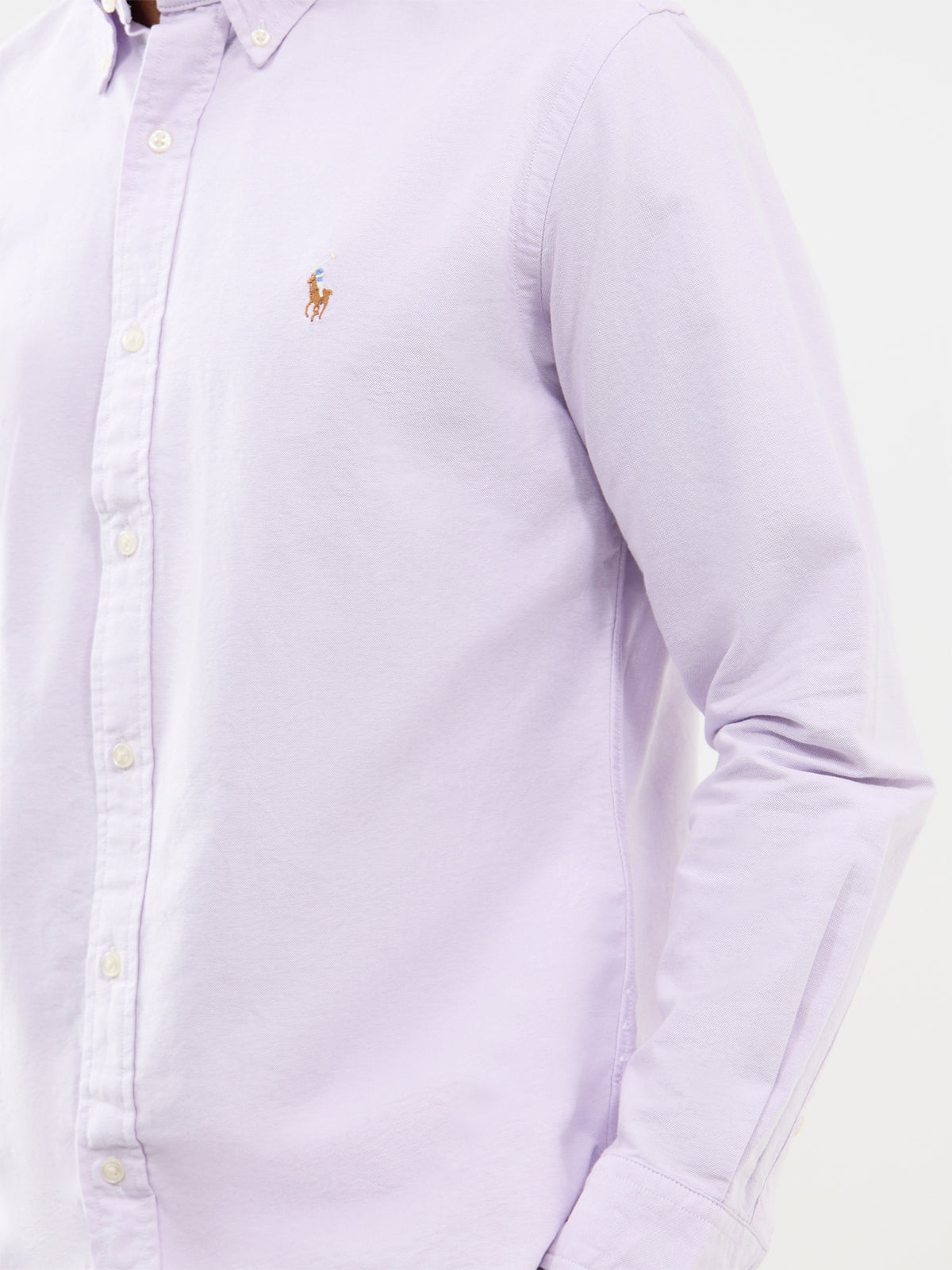 Custom Fit Cotton Oxford Shirt - Light Lilac