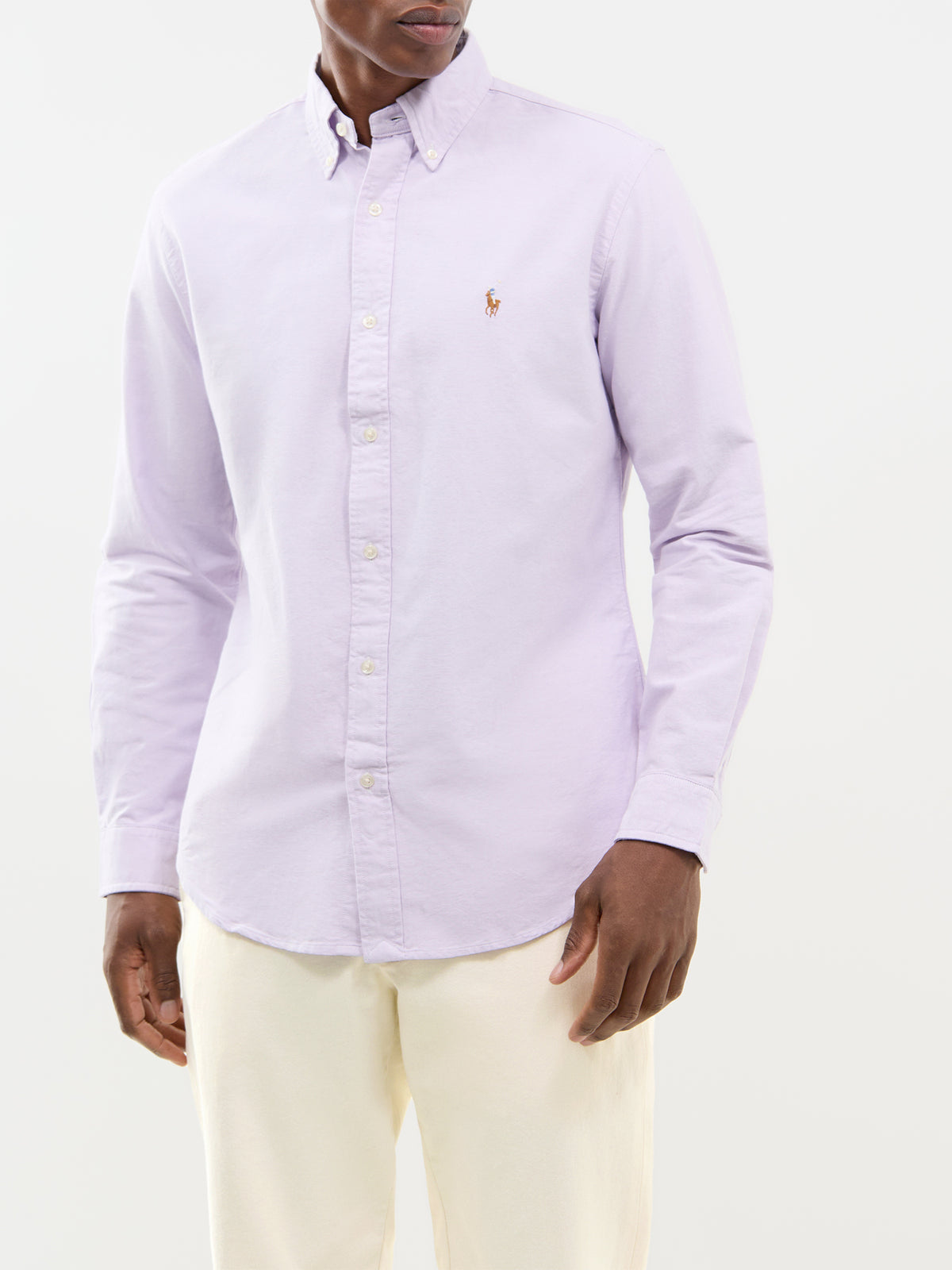 Custom Fit Cotton Oxford Shirt - Light Lilac