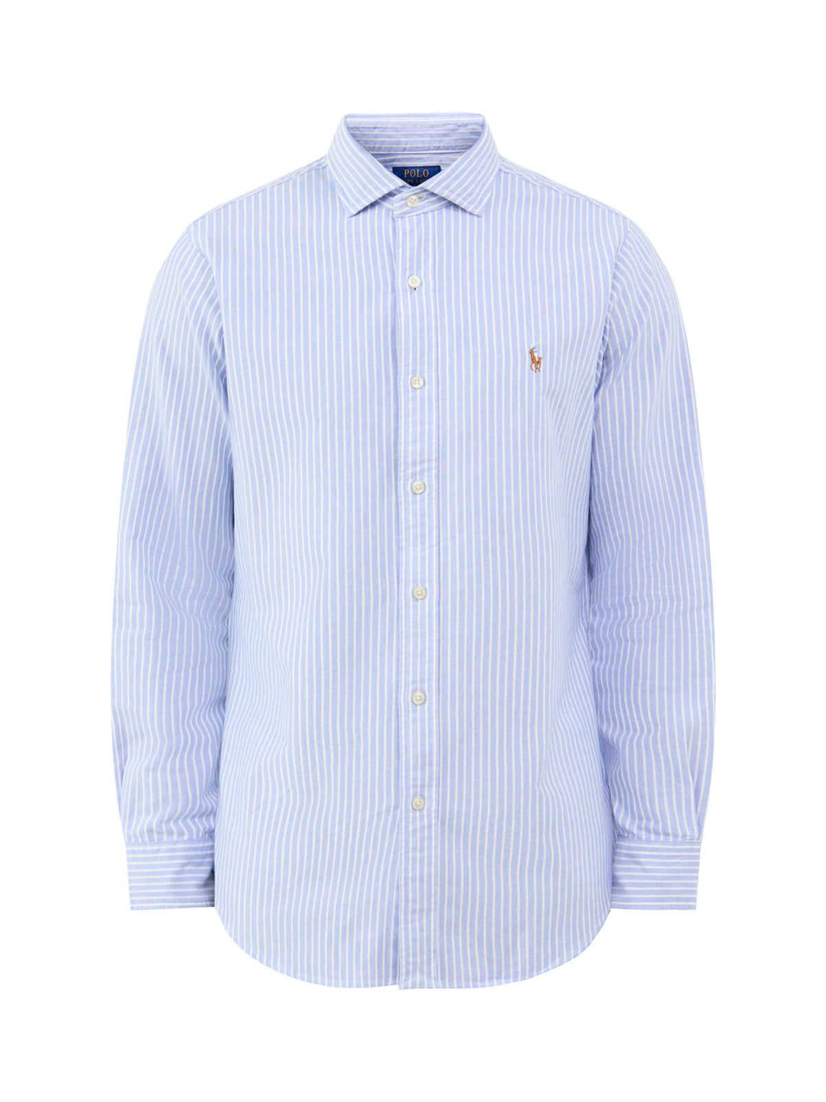 Custom Fit Cotton Oxford Stripe Shirt - Blue & White