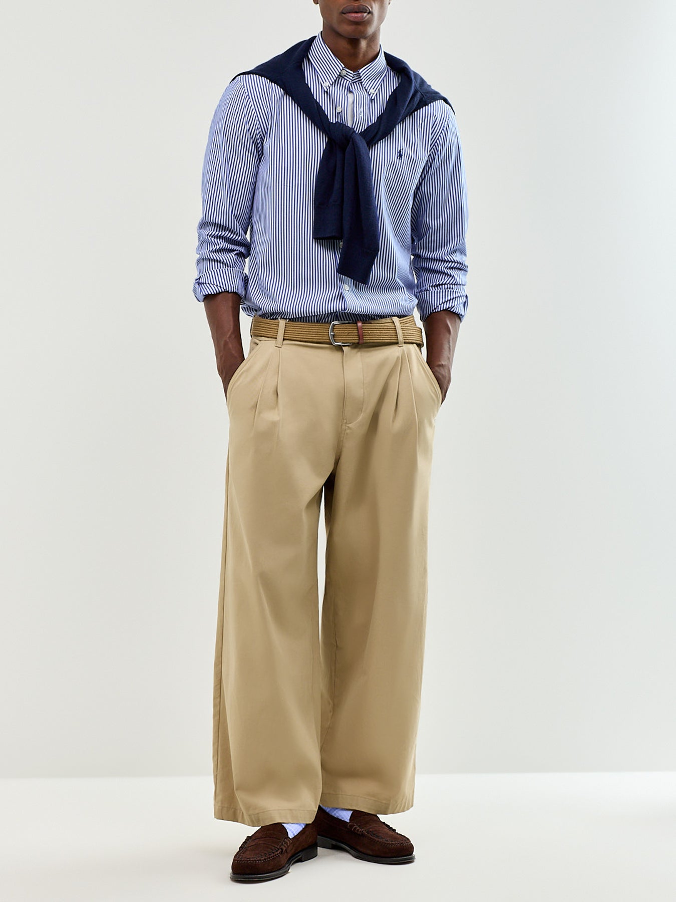 Men's Custom Fit Cotton Stripe Poplin Shirt