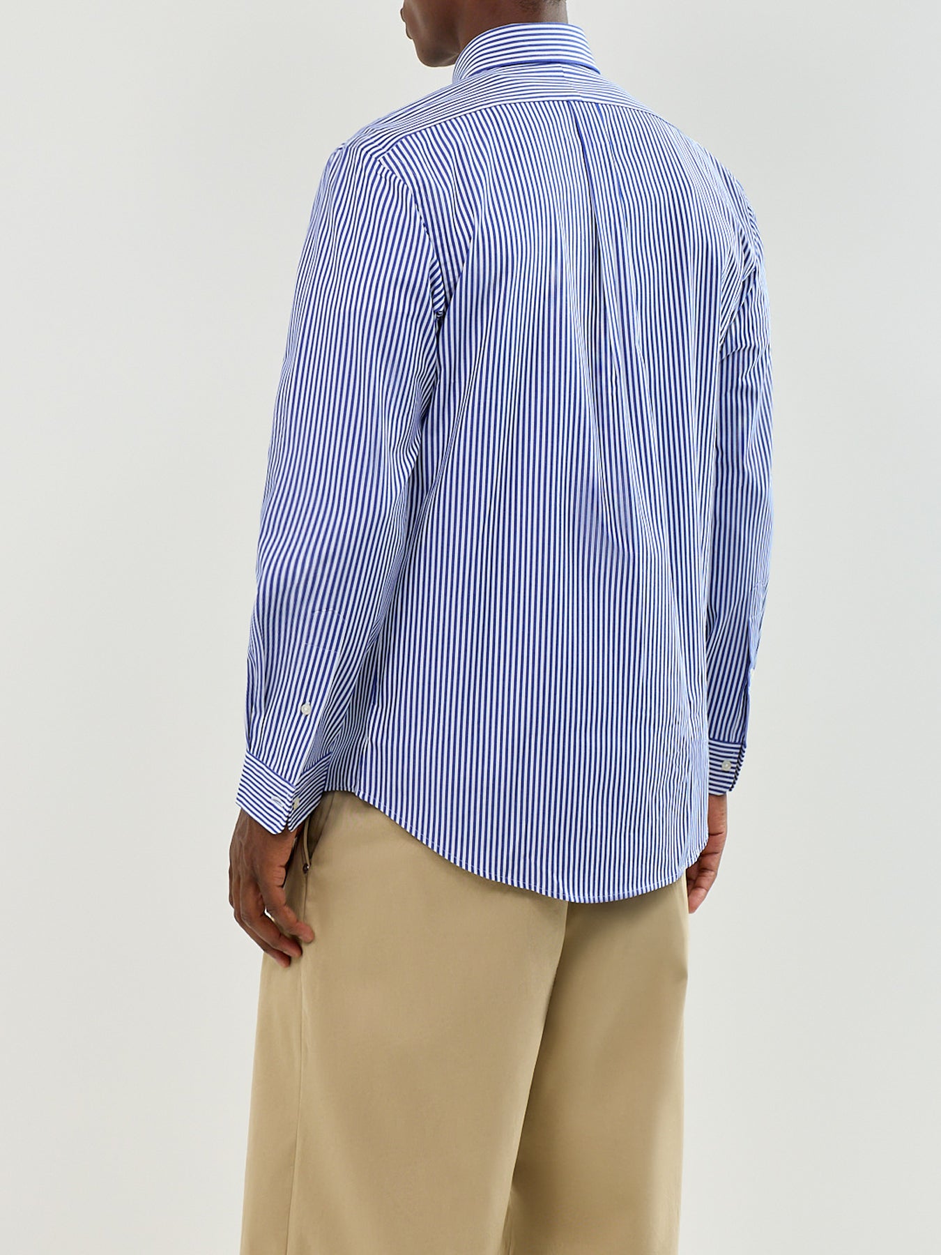 Men's Custom Fit Cotton Stripe Poplin Shirt