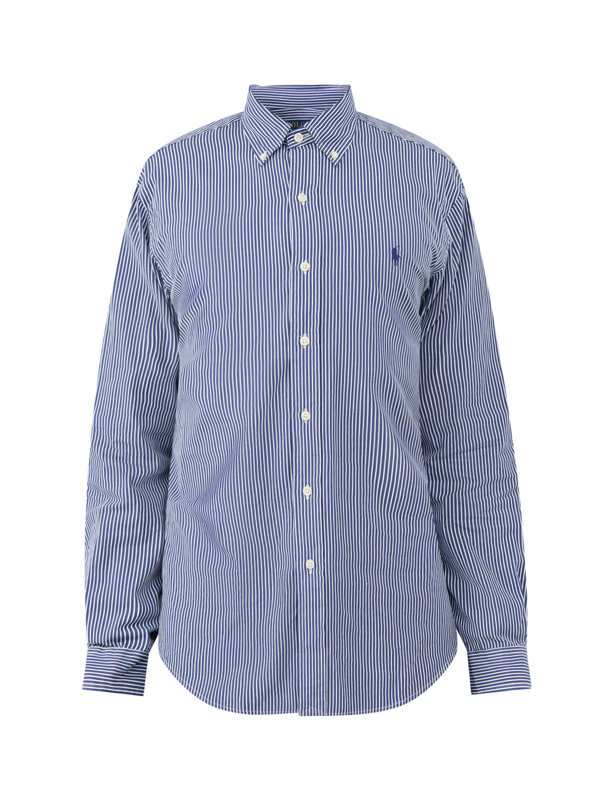 Custom Fit Cotton Check Poplin Shirt - Navy & White