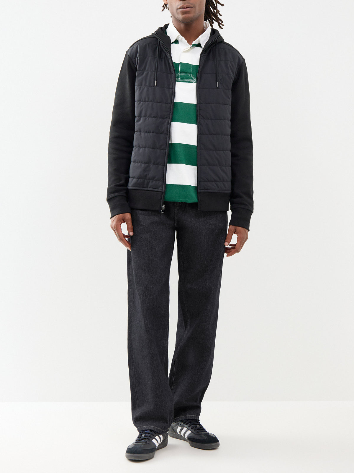 Hybrid Hooded Zip-Through Sweatshirt