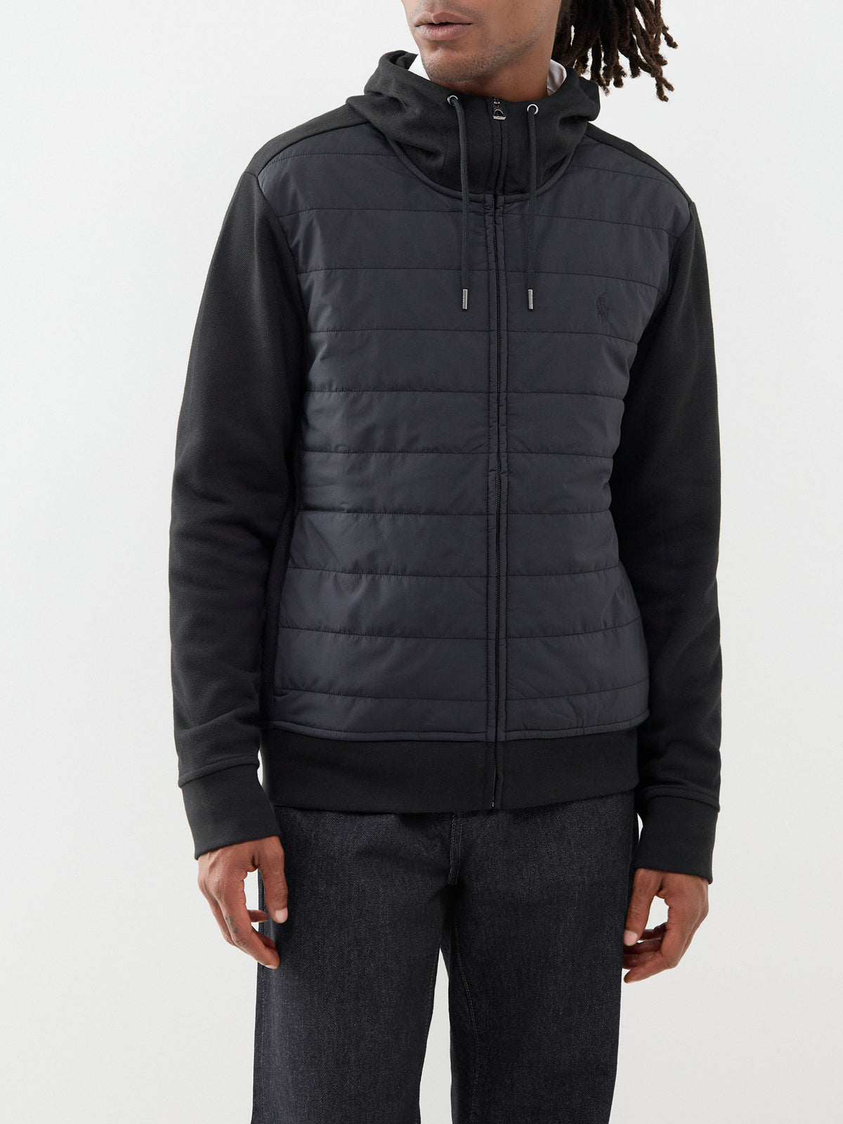 Hybrid Hooded Zip-Through Sweatshirt
