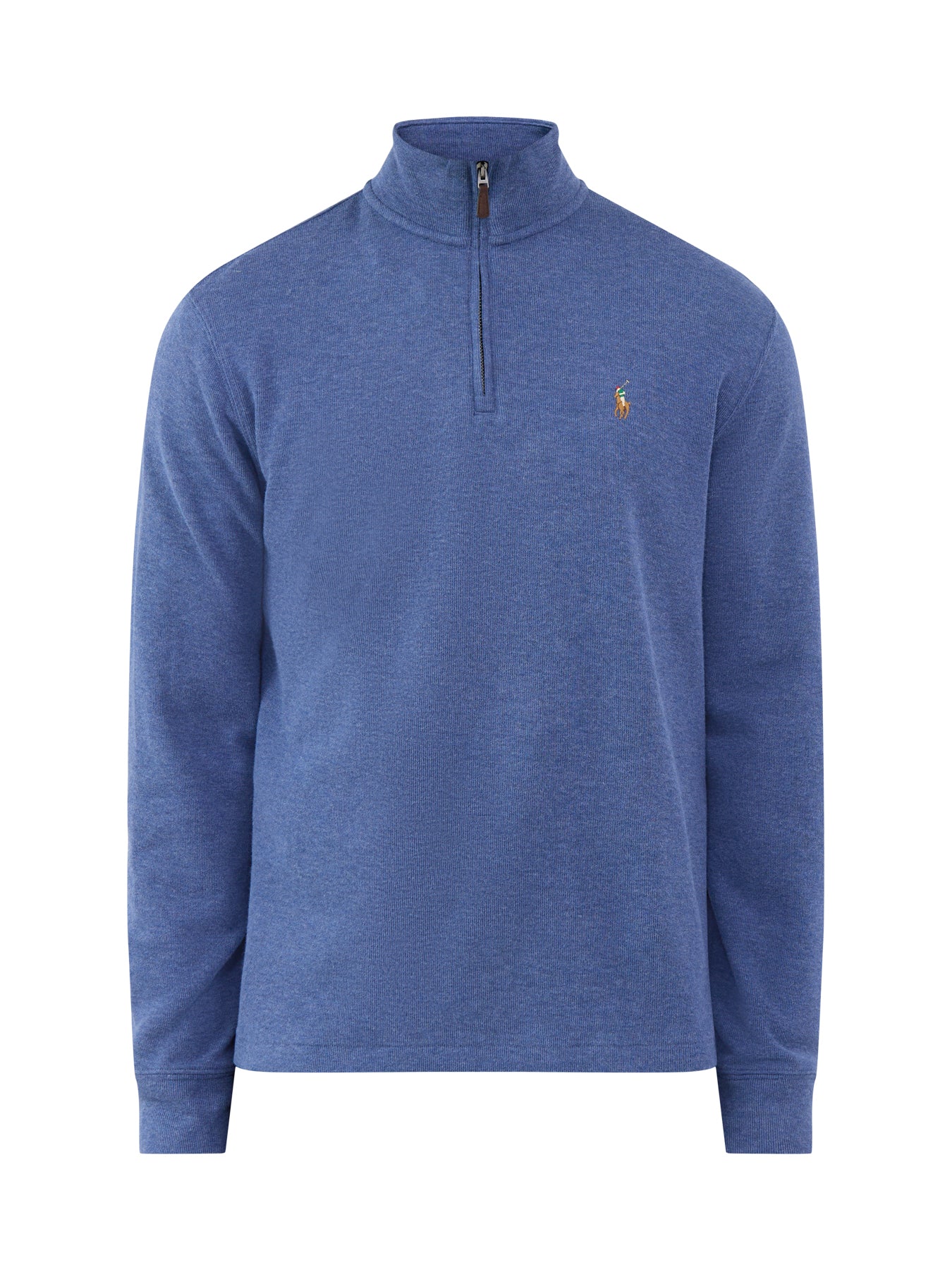 Polo Ralph Lauren Rib Cotton Quarter Zip Sweatshirt Blue