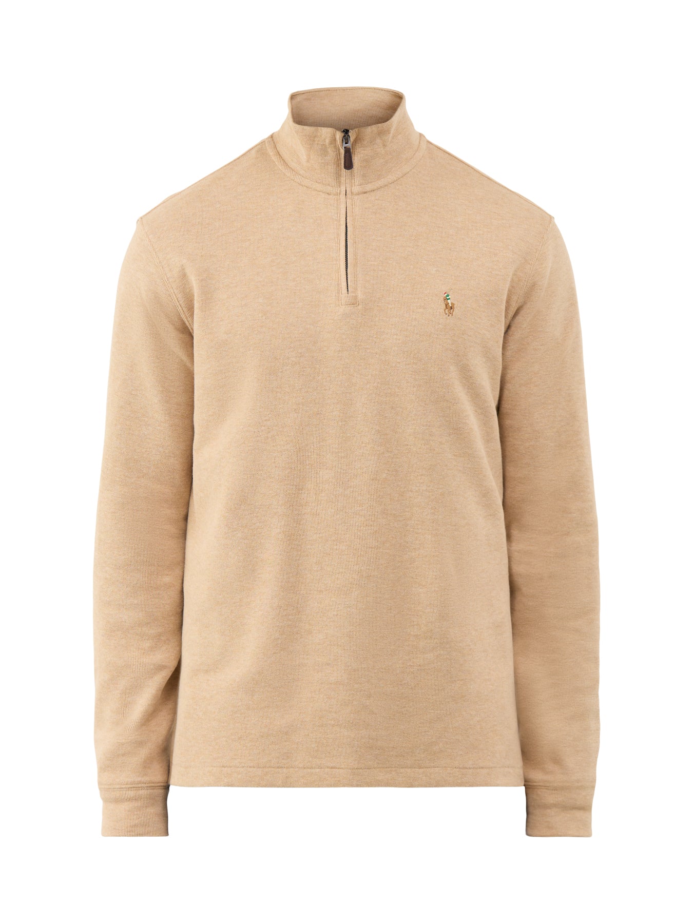 Polo Ralph Lauren Rib Cotton Quarter Zip Sweatshirt Beige