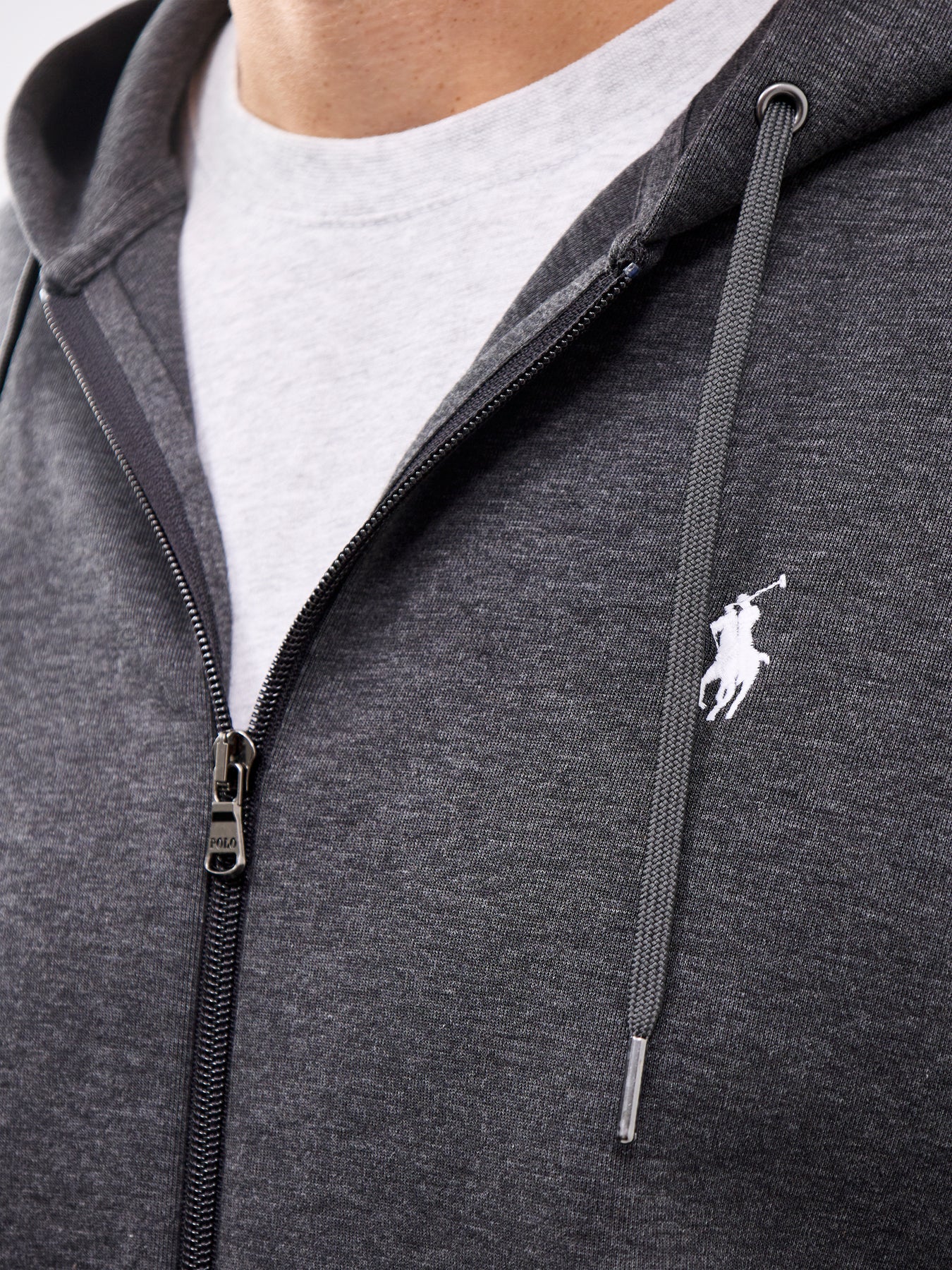 Double Knit Zip Through Hoodie Grey