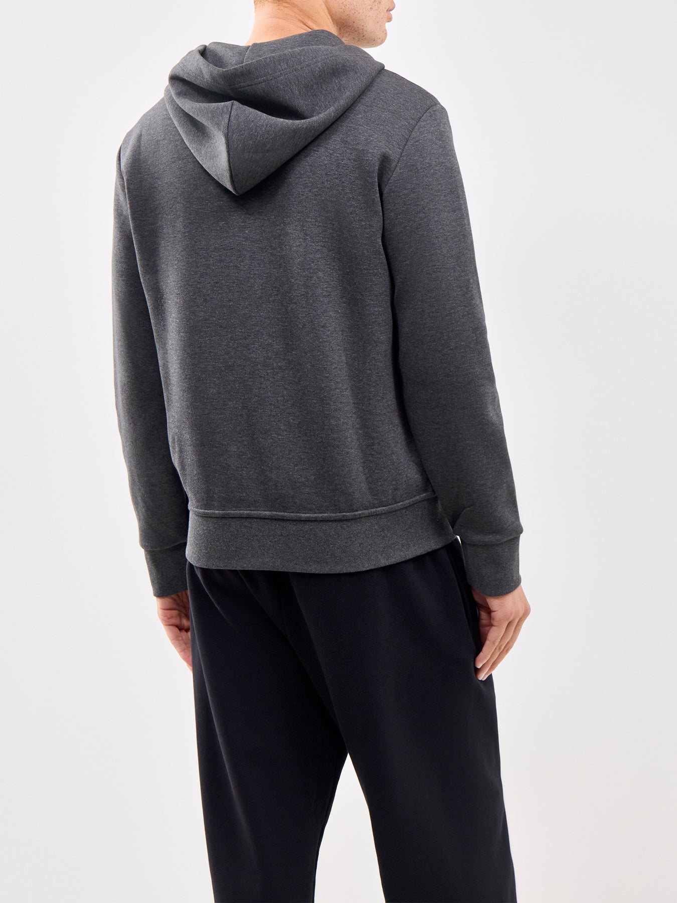 Double Knit Zip Through Hoodie Grey