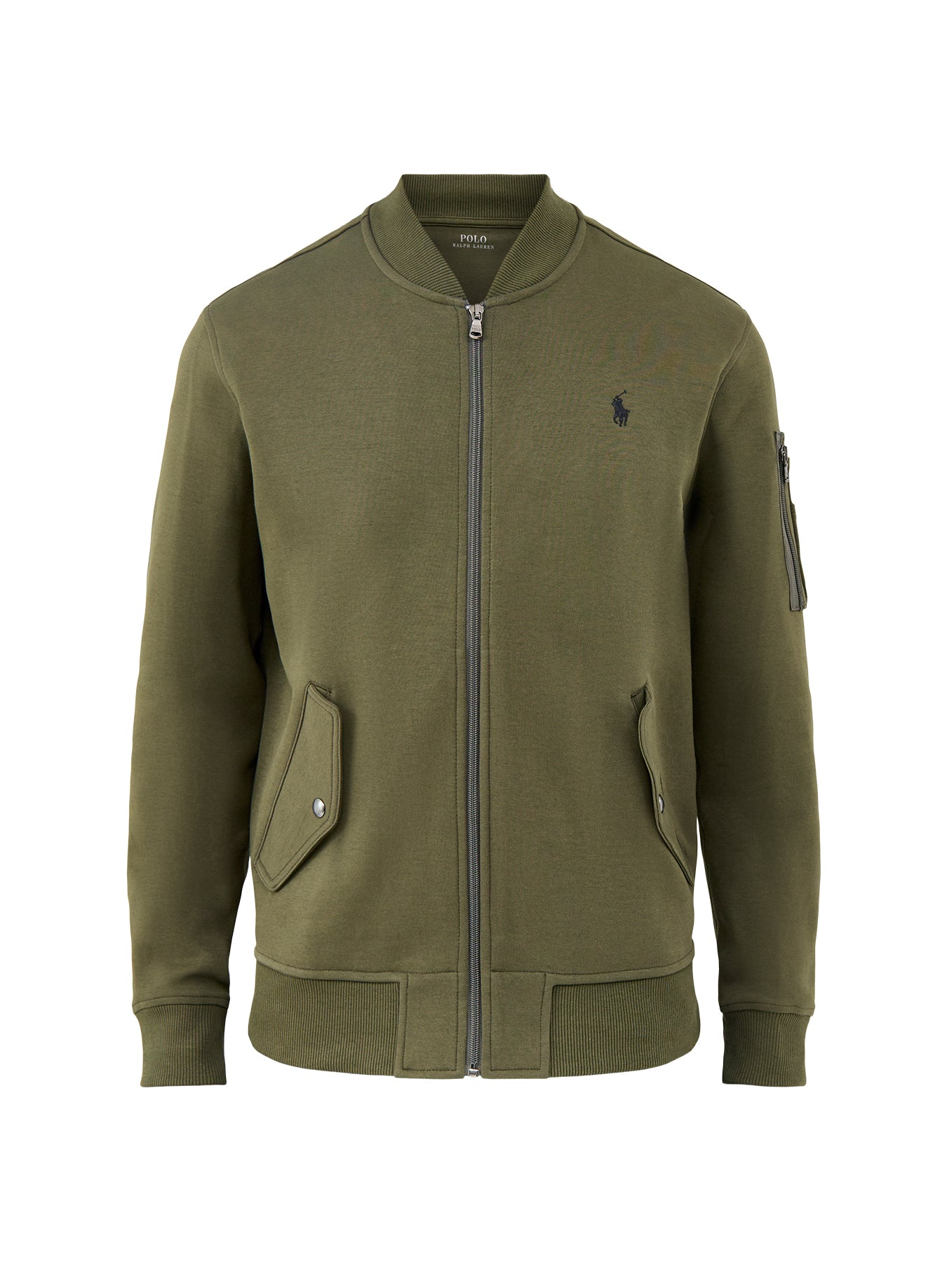 Double Knit Bomber Jacket Olive