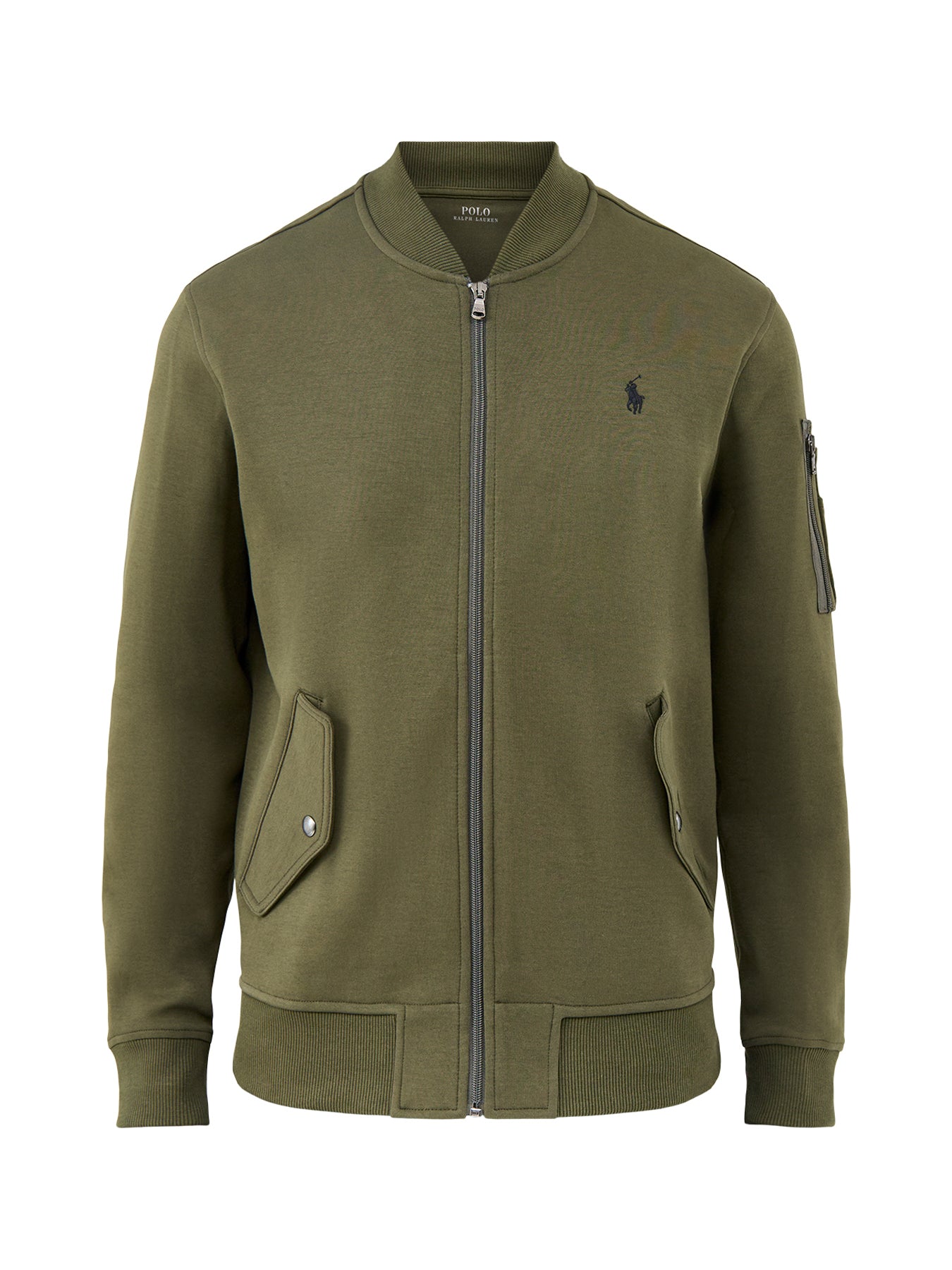 Double Knit Bomber Jacket Olive
