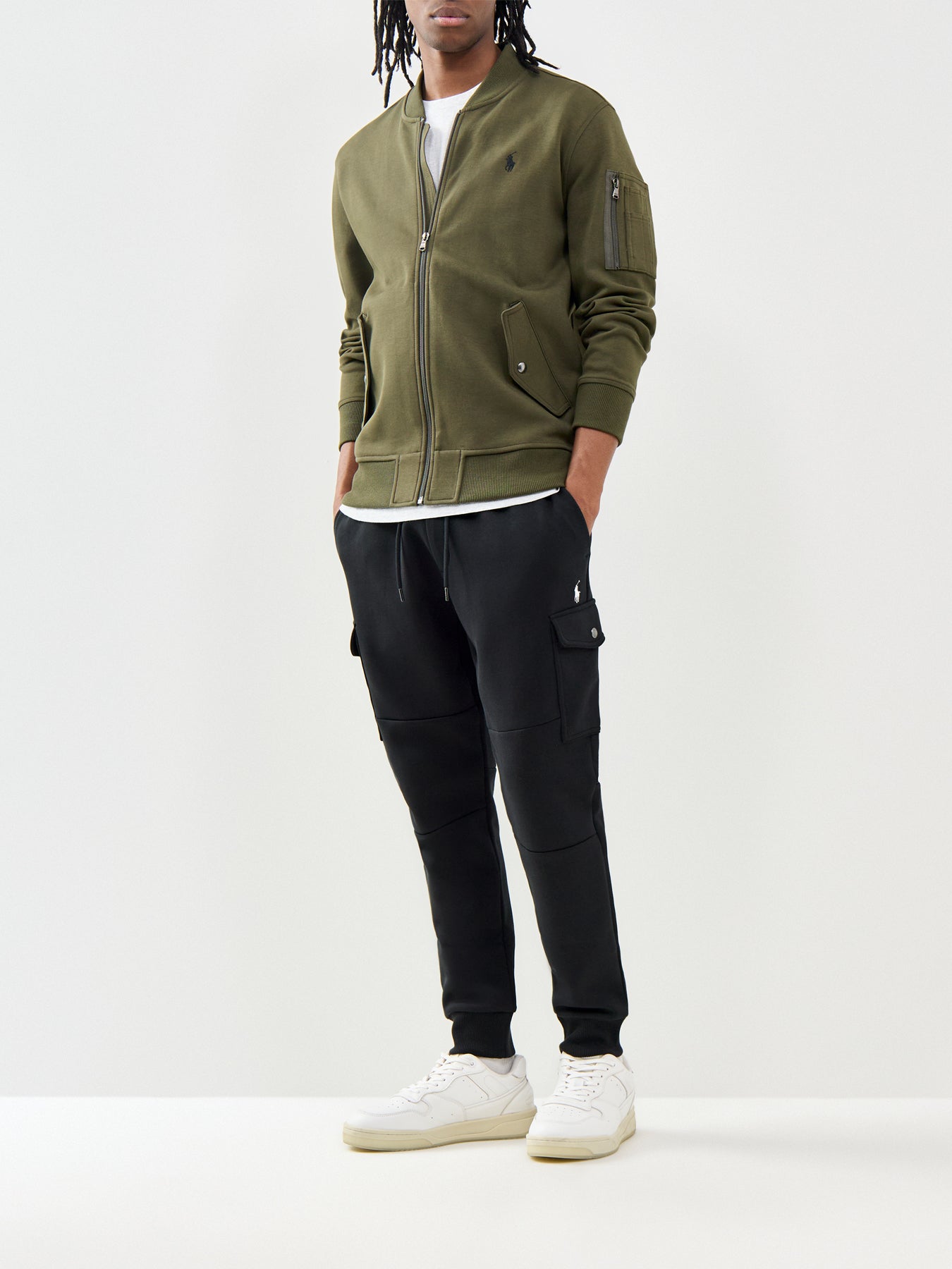 Double Knit Bomber Jacket Olive