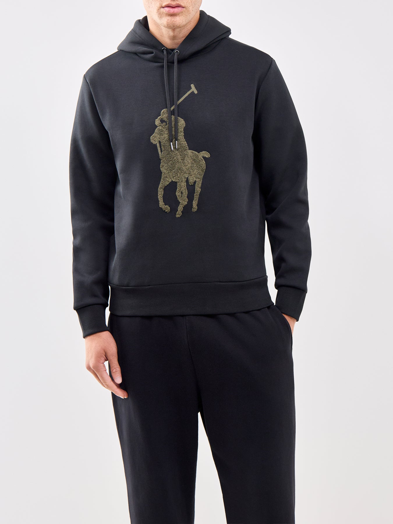 Big Pony Cotton Blend Hoodie Black