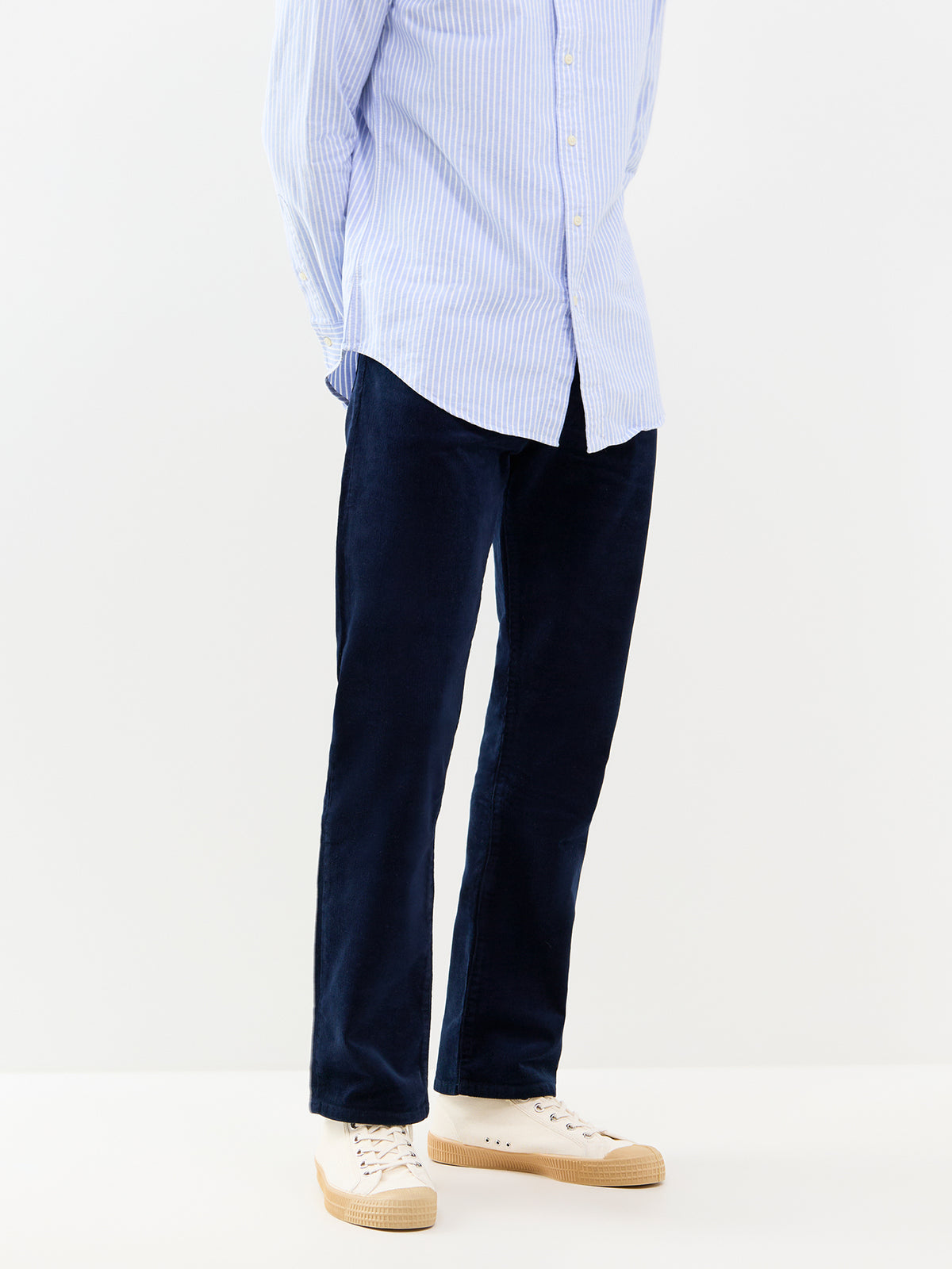 Brushed Cotton Twill 5-Pocket Trousers - Aviator Navy