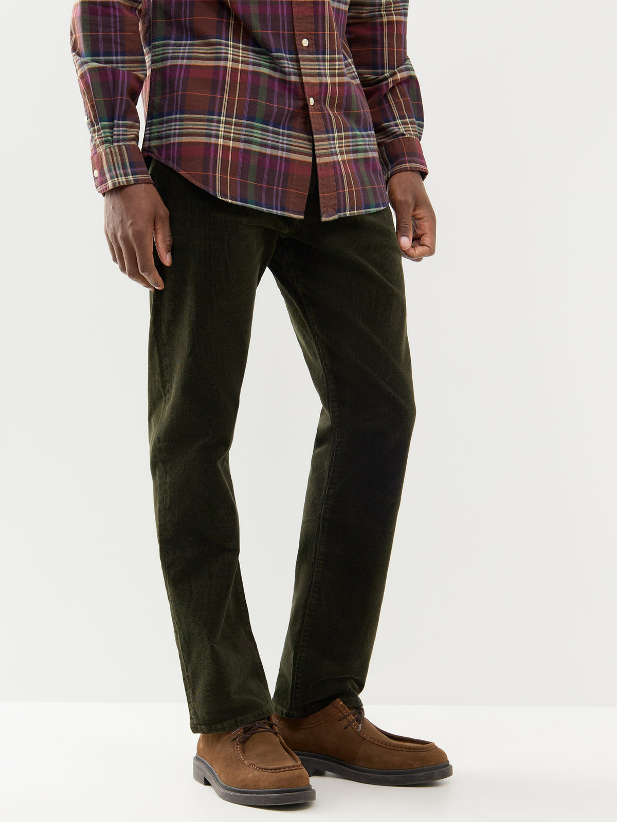 Brushed Cotton Twill 5-Pocket Trousers - Estate Olive