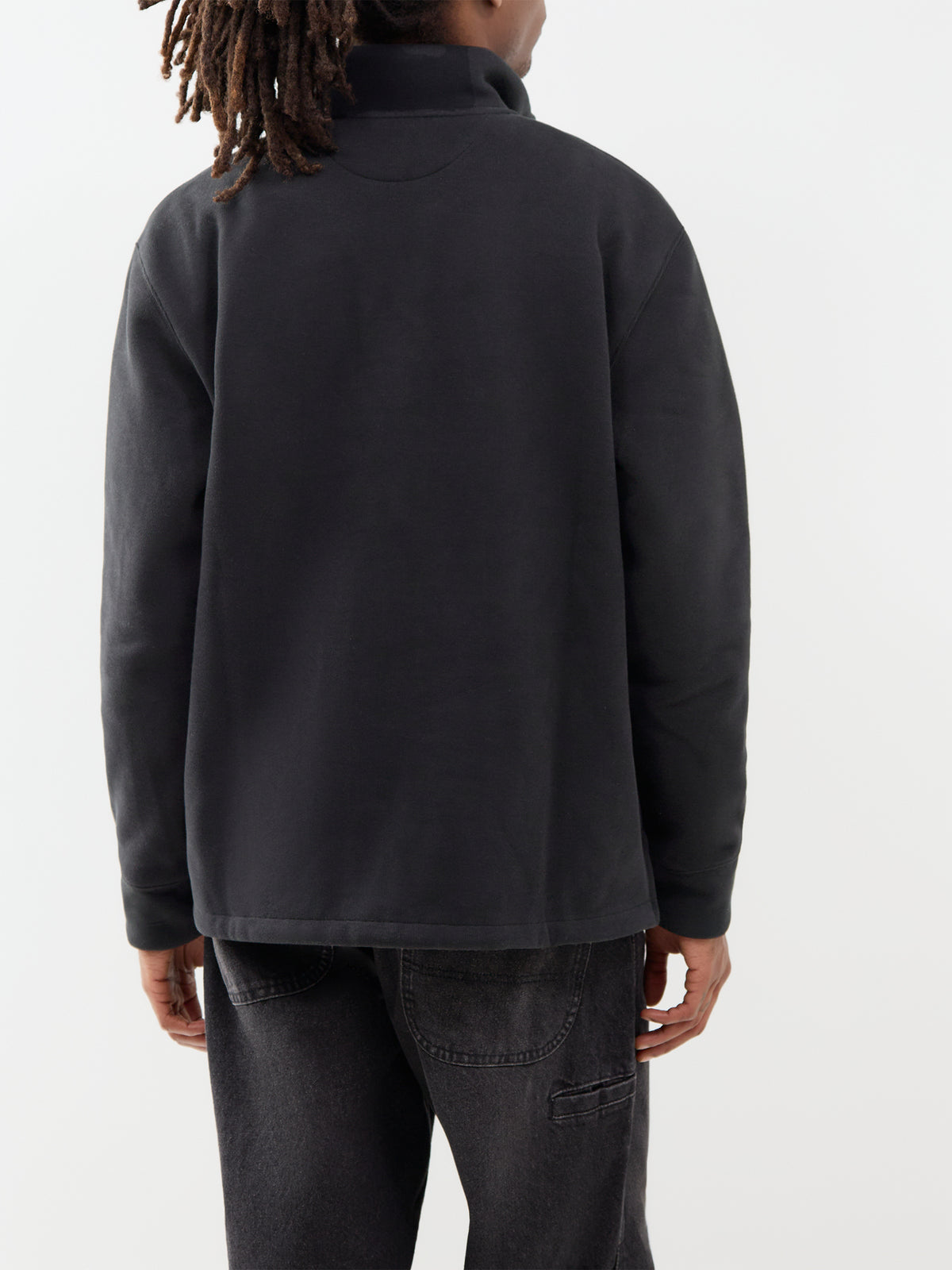 Holiday Bear Cotton Quarter-Zip Sweatshirt - Black