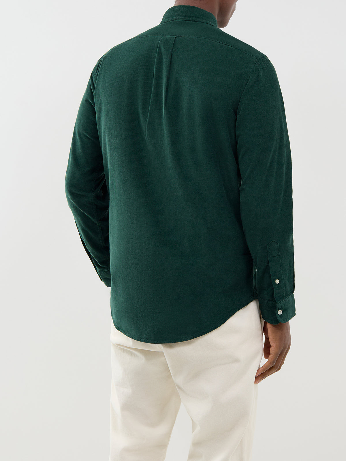 Cotton Custom Fit Corduroy Shirt - Moss Agate