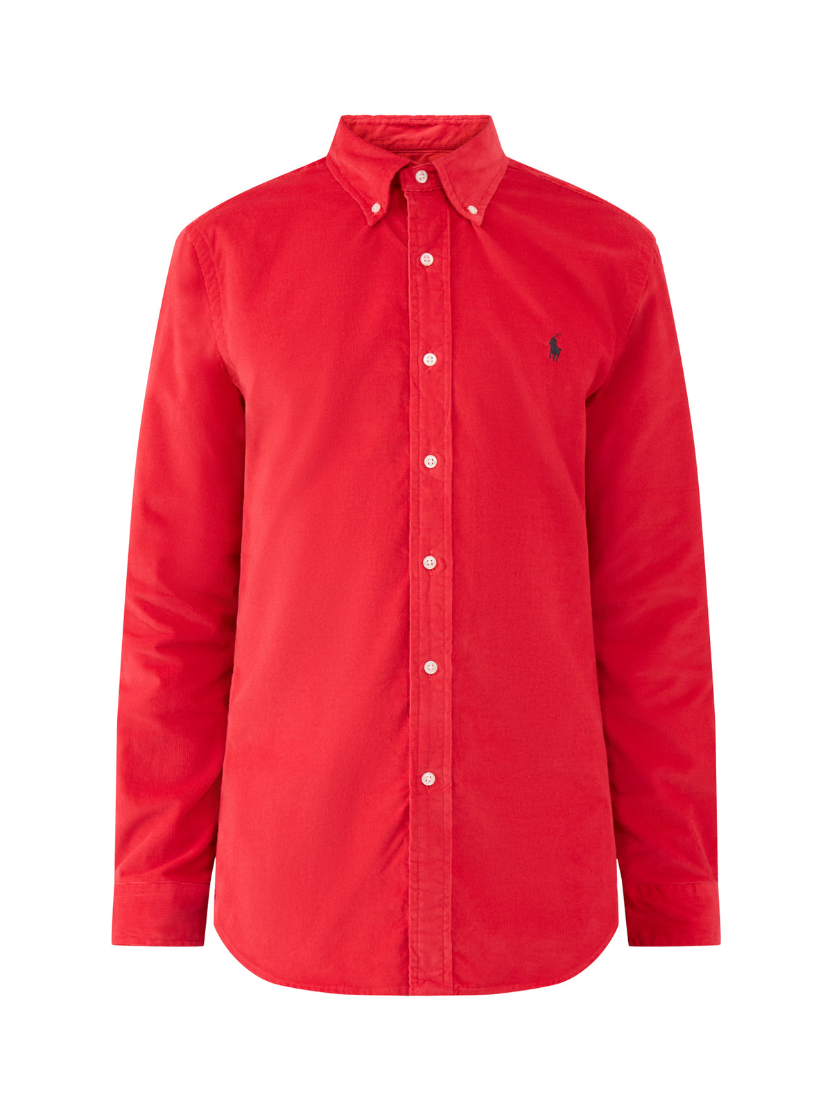 Custom Fit Cotton Corduroy Shirt - Red