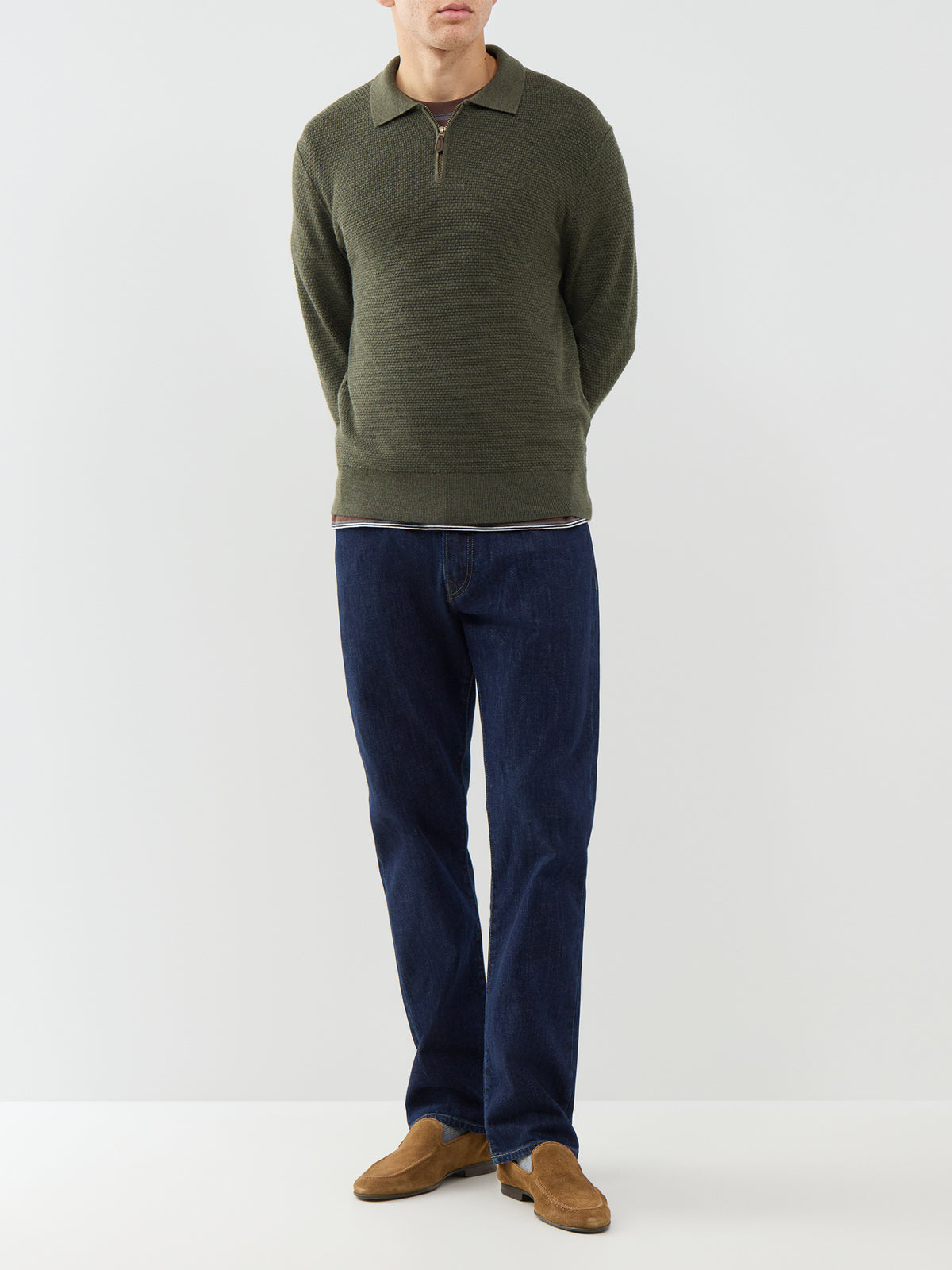 Brushed Denim Straight Fit Jeans