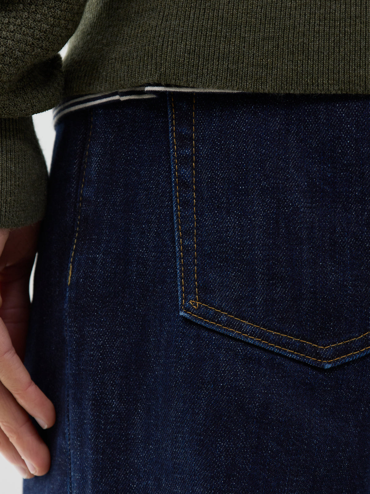 Brushed Denim Straight Fit Jeans