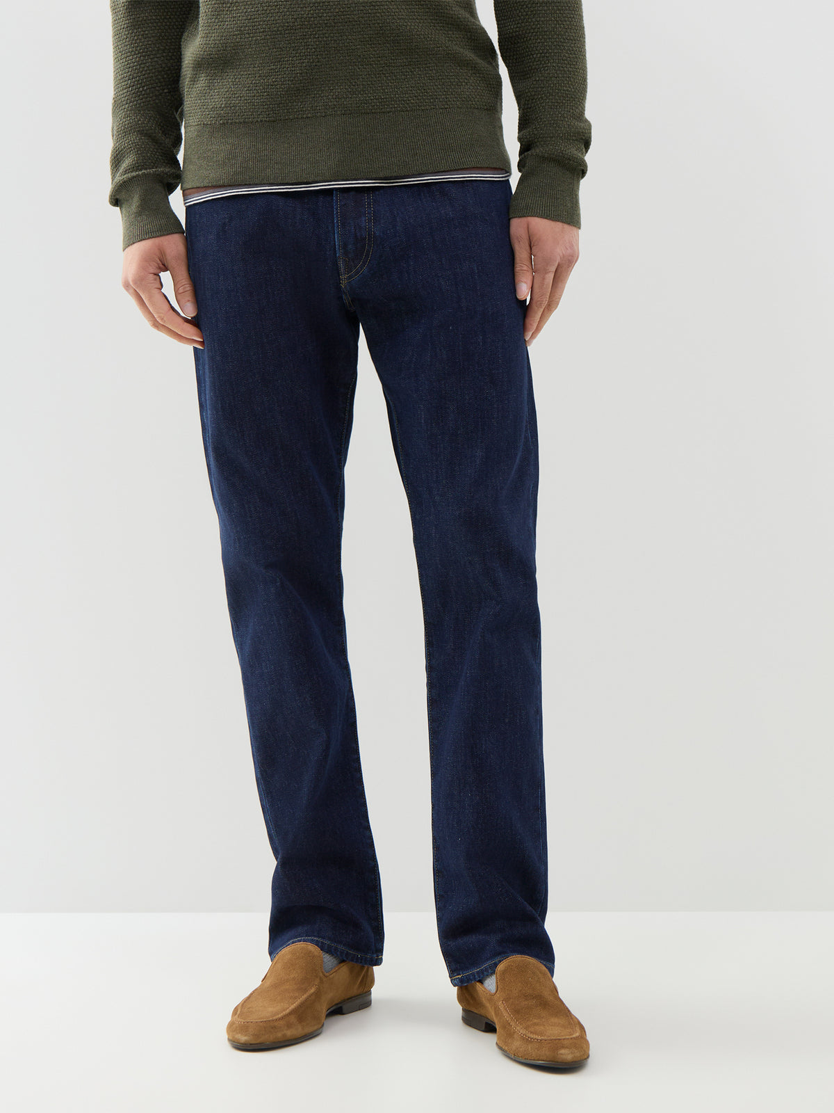 Brushed Denim Straight Fit Jeans