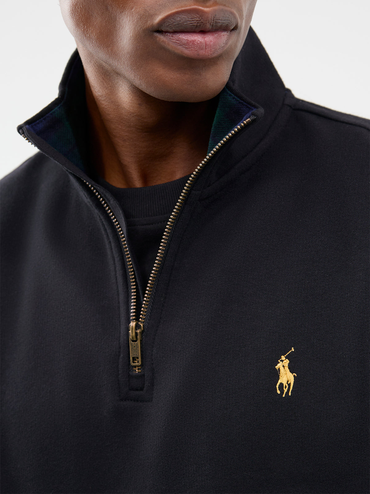 Wool & Cashmere Quarter-Zip Jumper With Kangaroo Pocket - Black