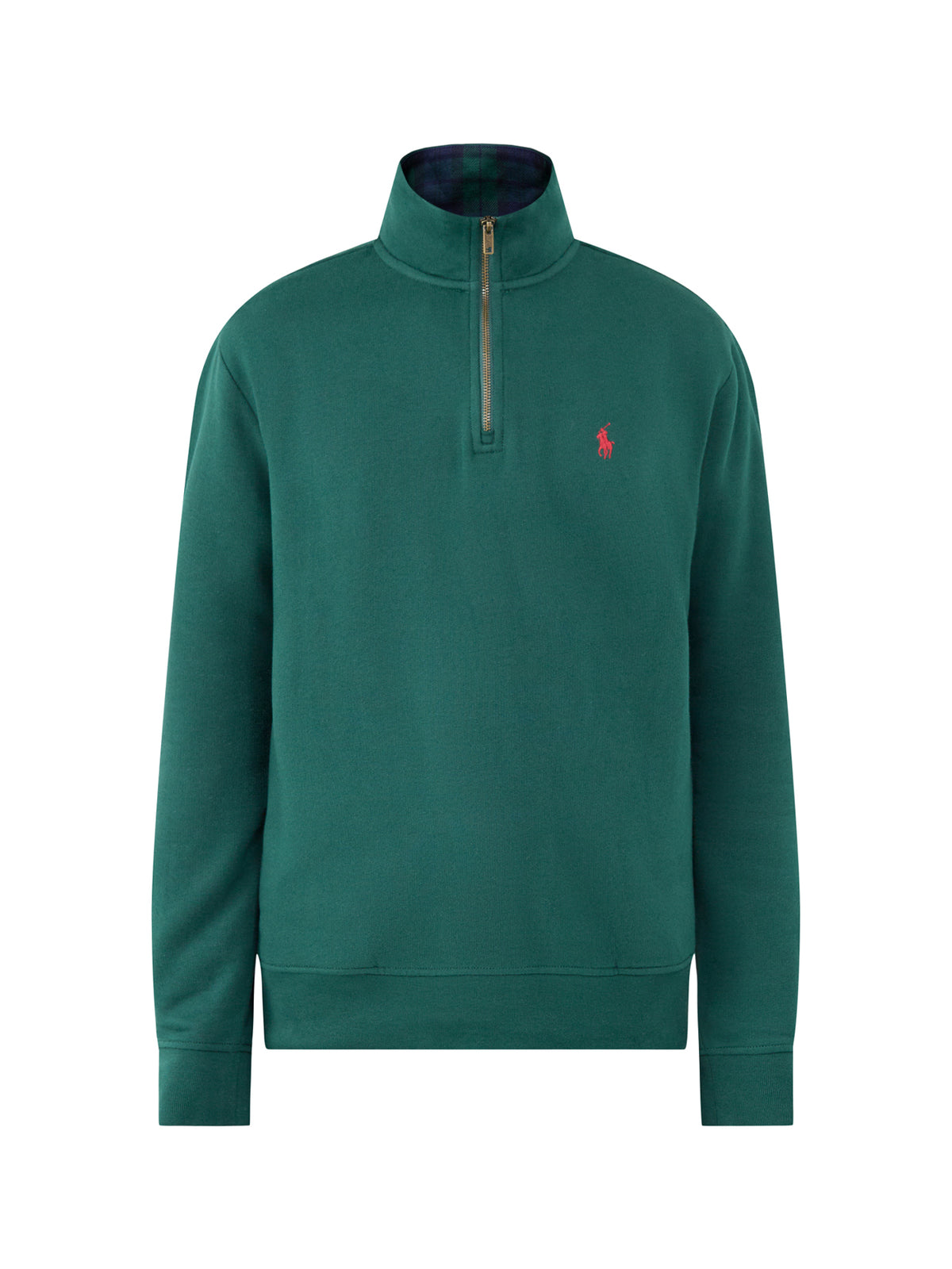 Wool & Cashmere Quarter-Zip Jumper With Kangaroo Pocket - Moss Agate
