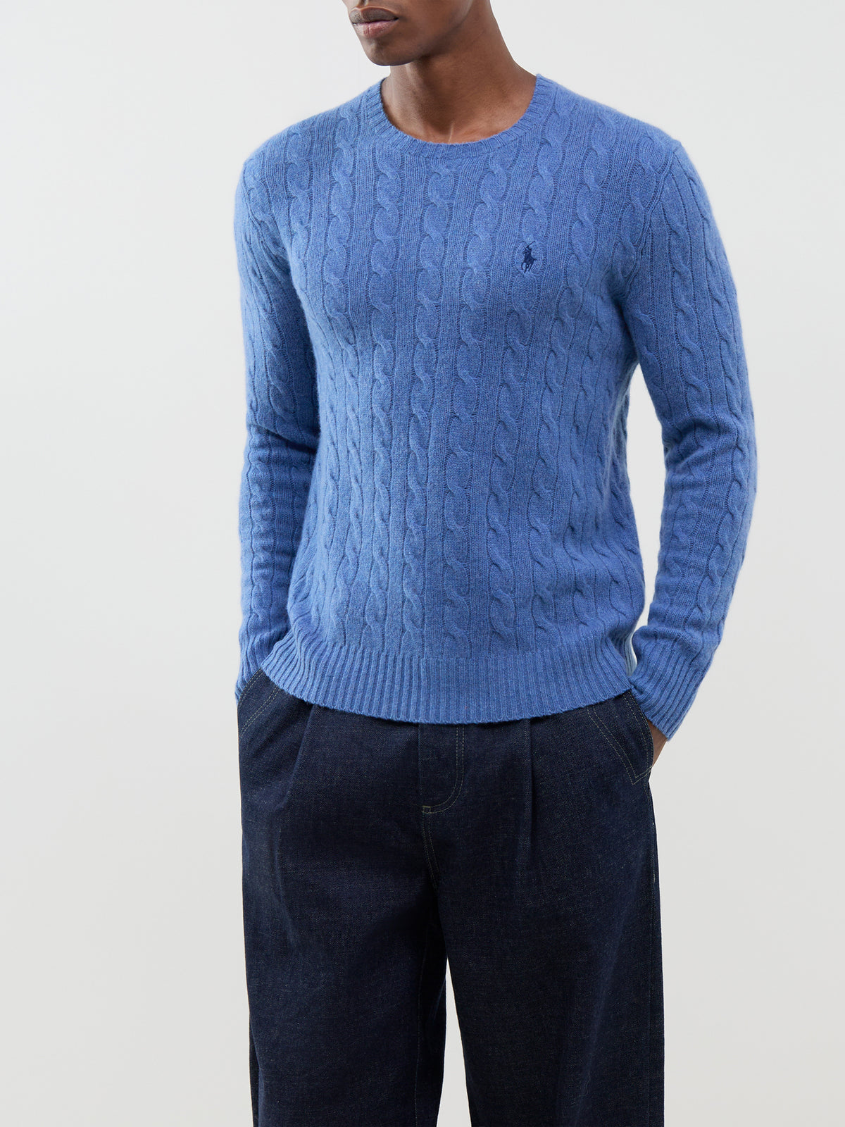 Wool & Cashmere Cable Knit Crew Neck Jumper