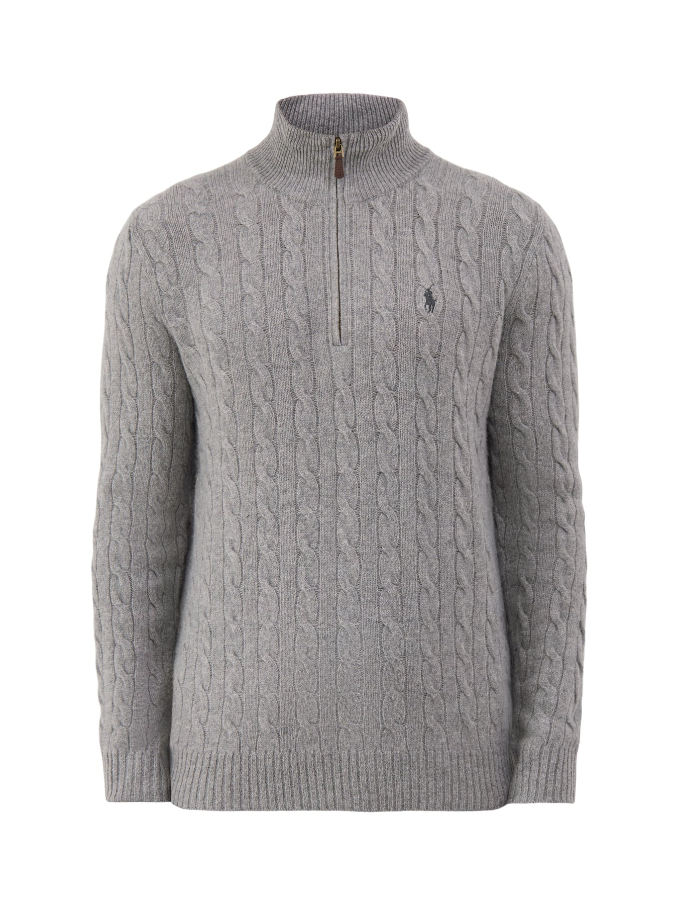 Wool & Cashmere Blend Cable Knit Quarter-Zip Jumper