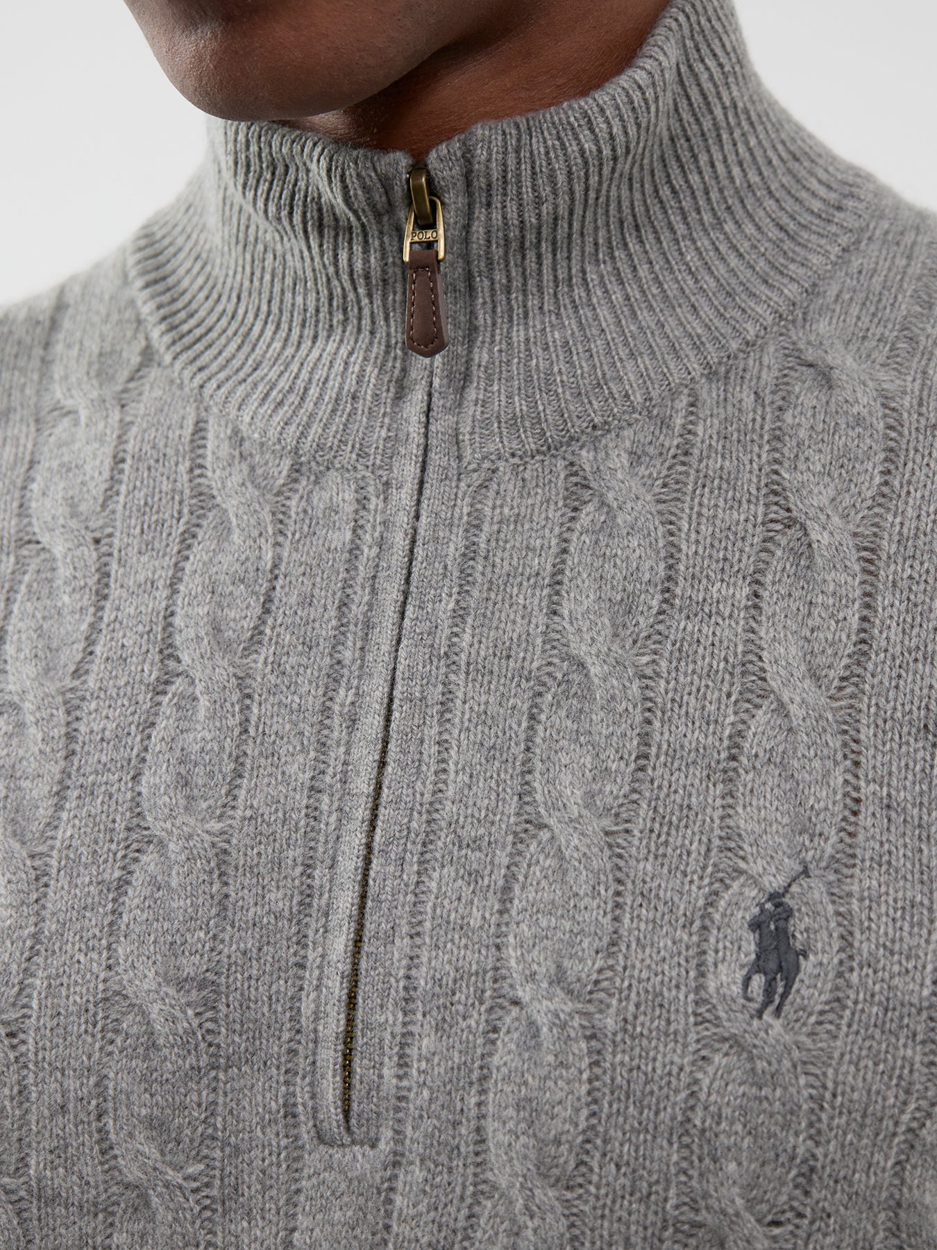 Wool & Cashmere Blend Cable Knit Quarter-Zip Jumper