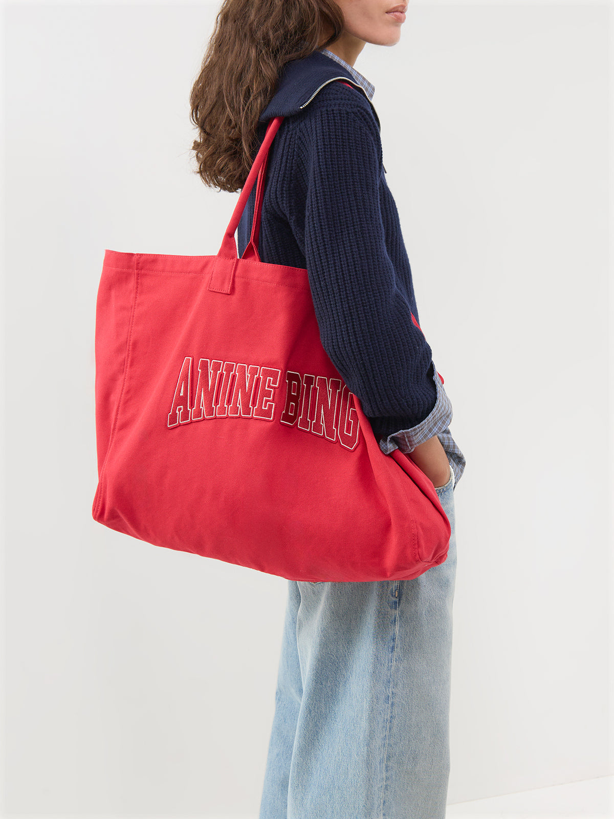 Cotton Leo Canvas Tote Bag - Tango Red