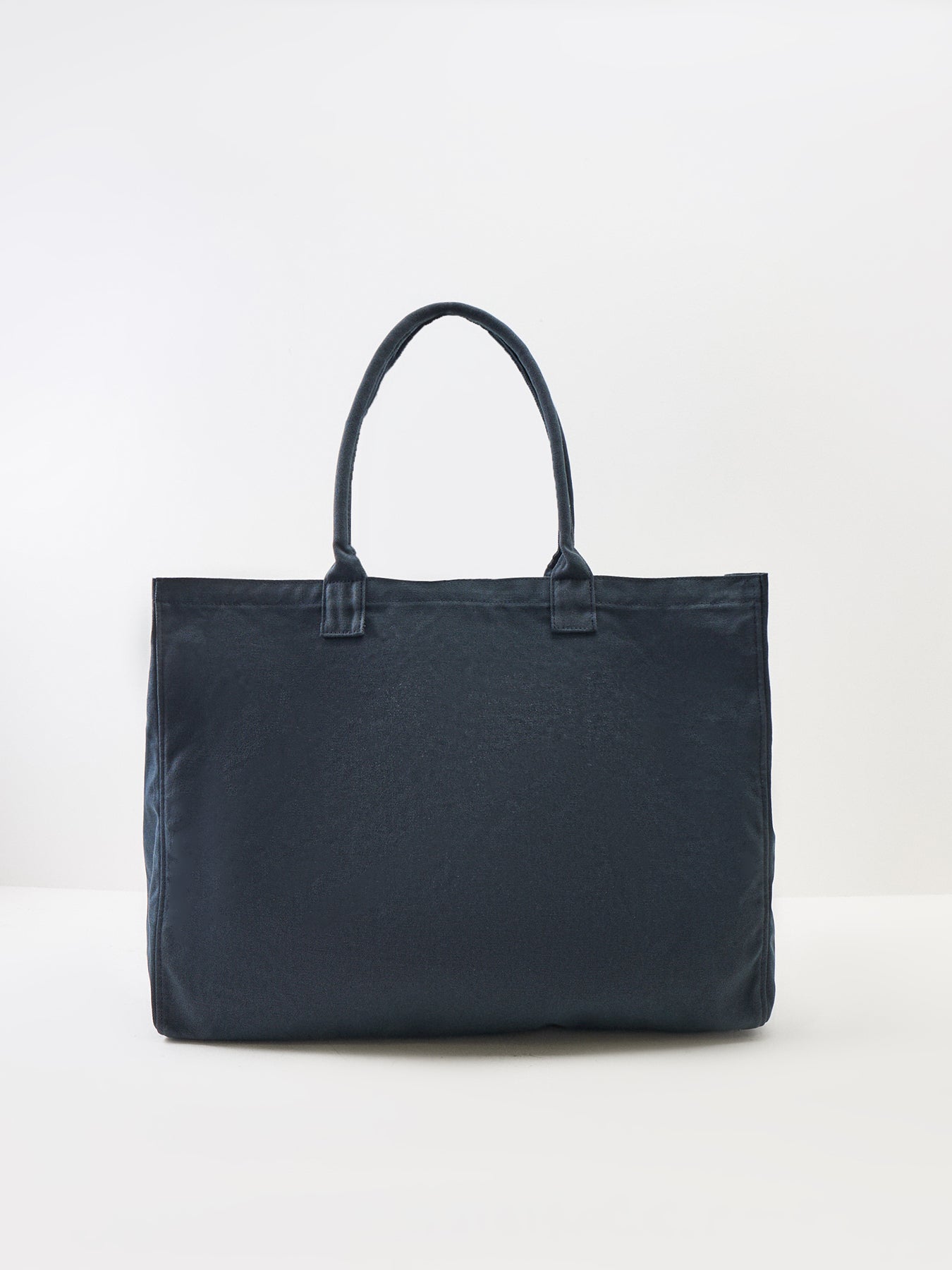 Cotton Leo Canvas Tote Bag - Washed Black & Green