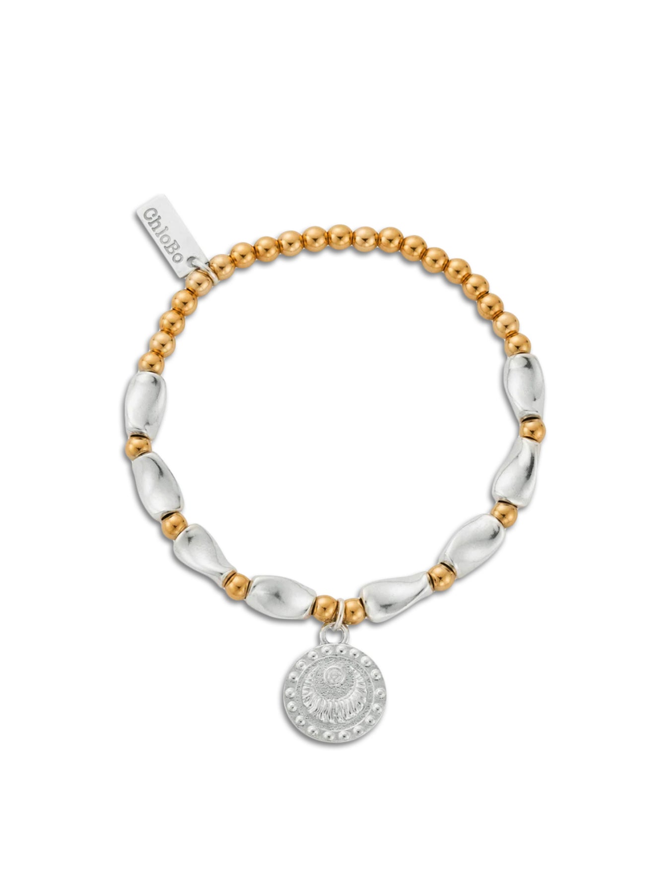 Mixed Metal Rising Woman Beaded Bracelet Gold