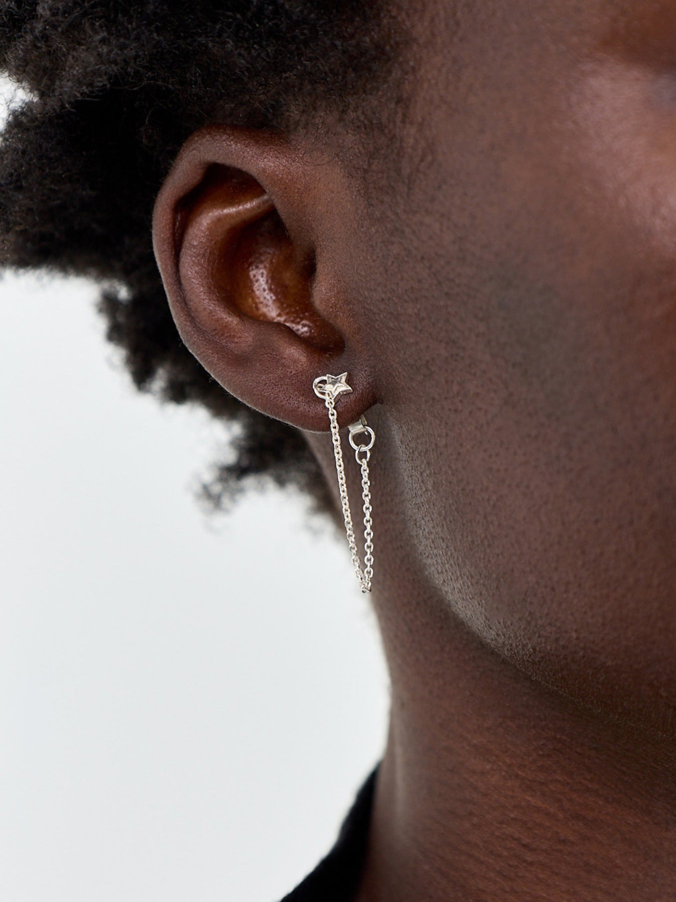 Radiant Essence Chain Stud Earrings Silver